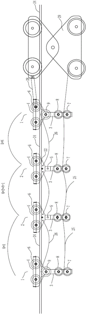 Cable catcher structure of shaft-hinged type cable crane and its mounting method