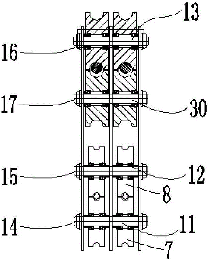 Cable catcher structure of shaft-hinged type cable crane and its mounting method