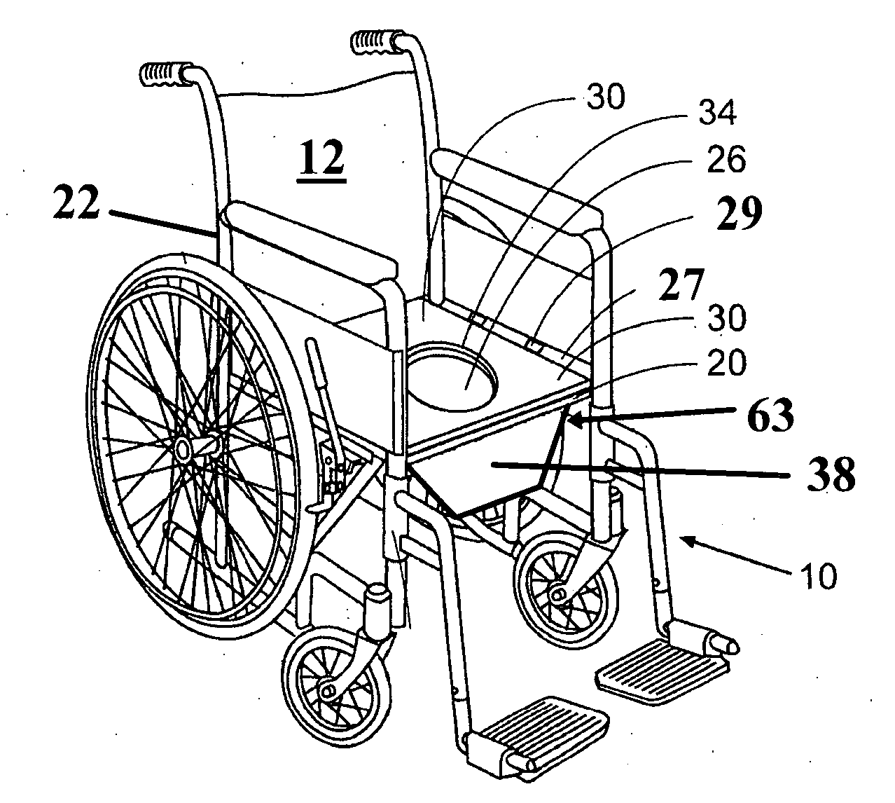 Waste handling apparatus for wheelchair