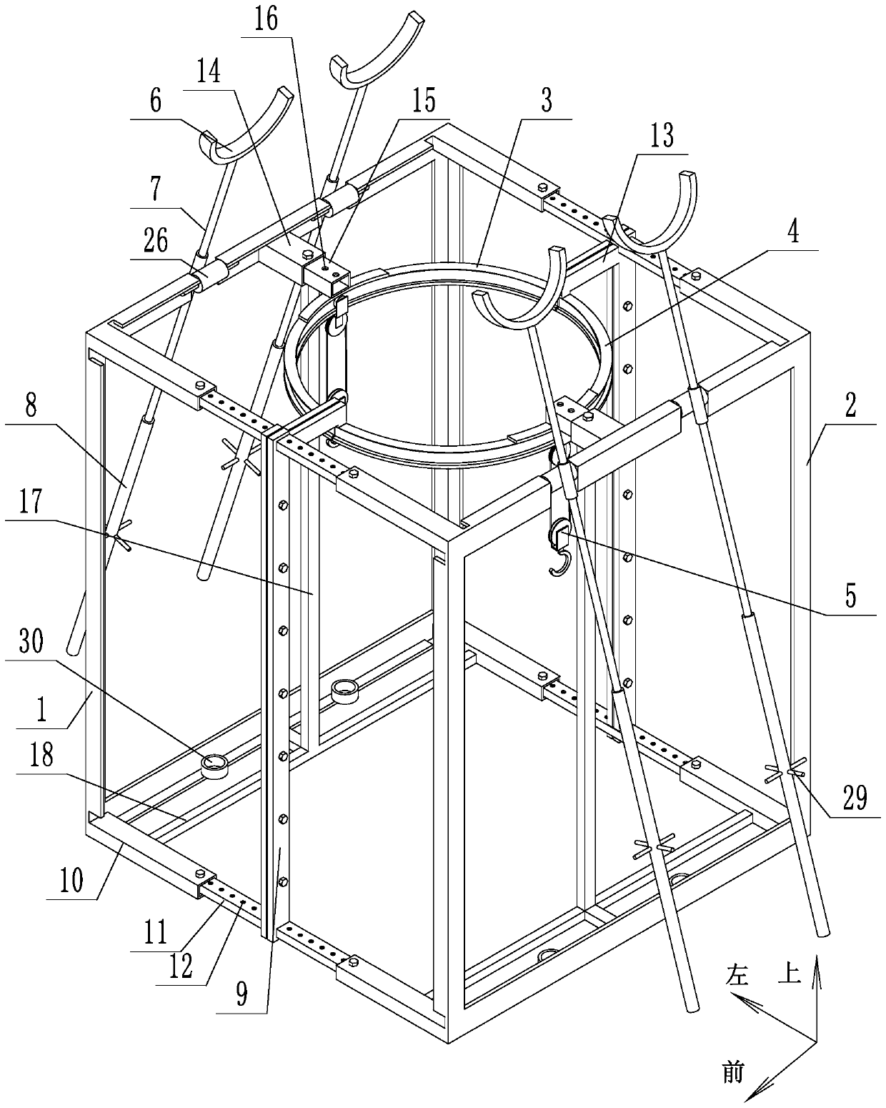 A tilting straightening device for a transmission tower