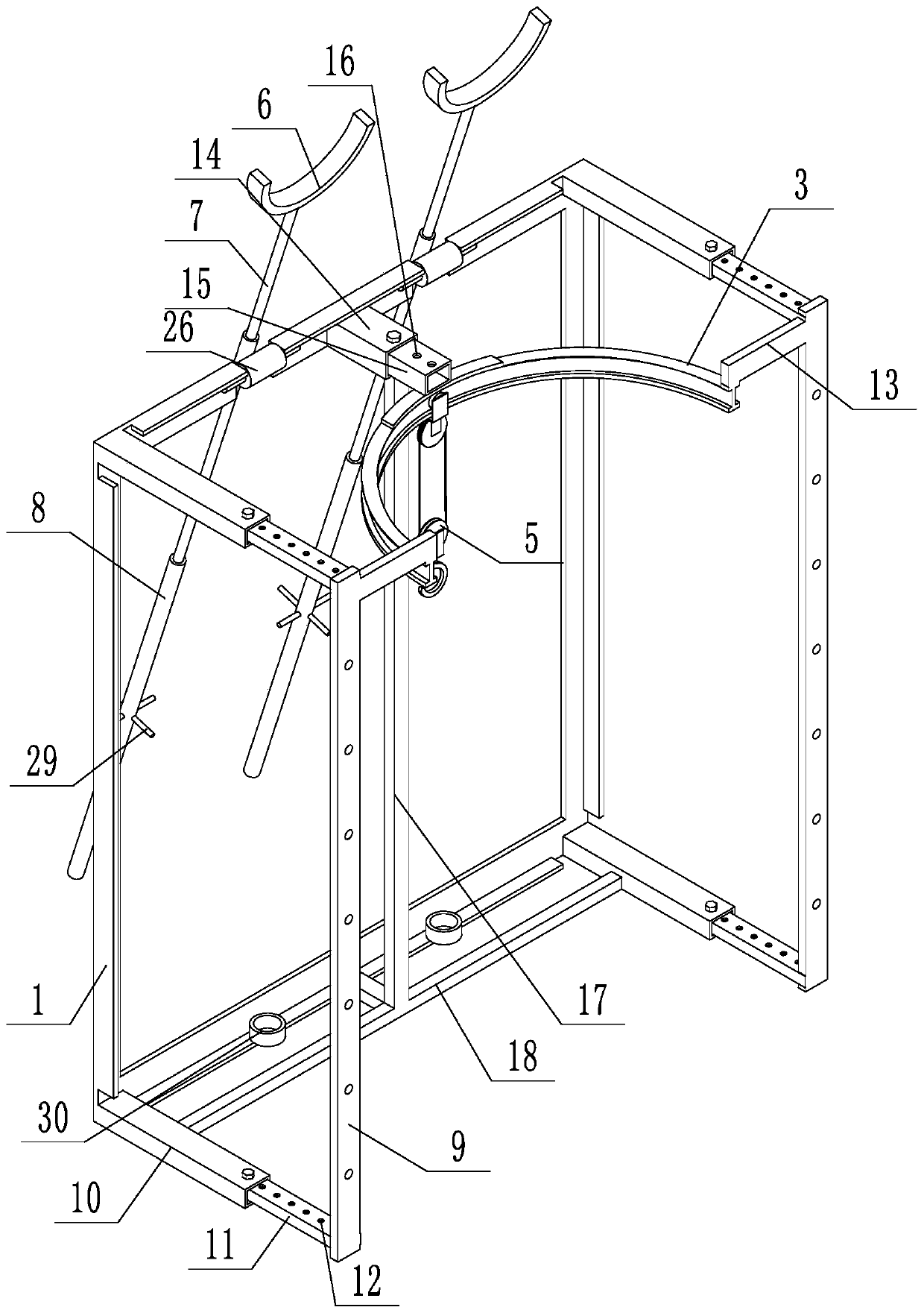 A tilting straightening device for a transmission tower