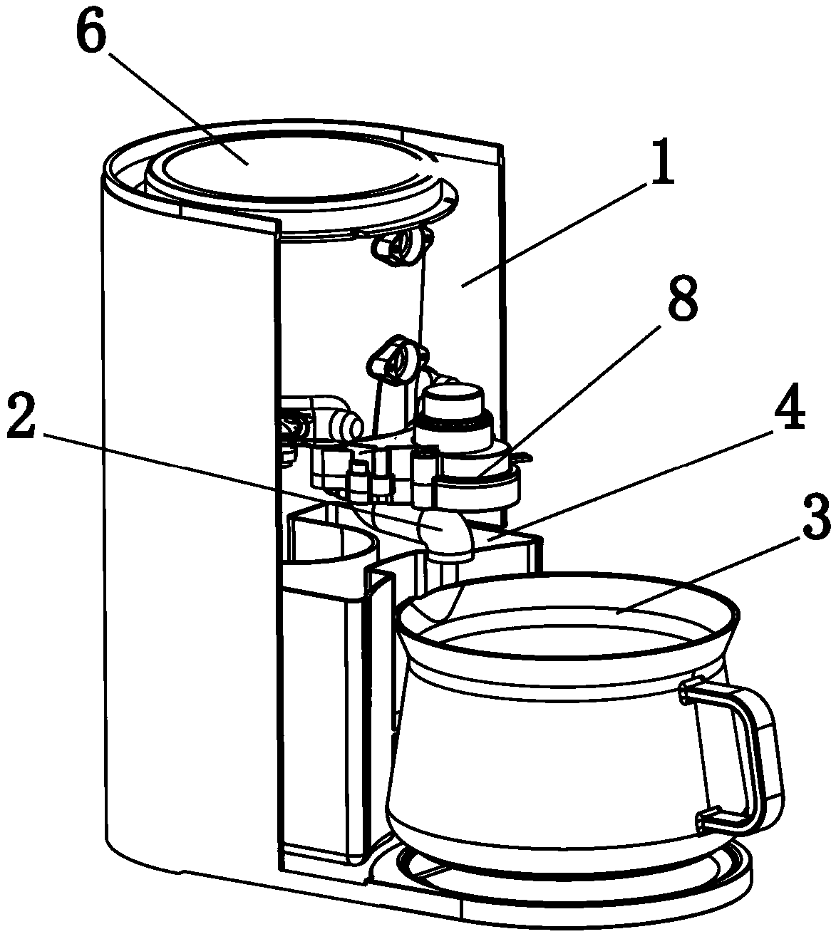 Liquid discharging method of food processing machine