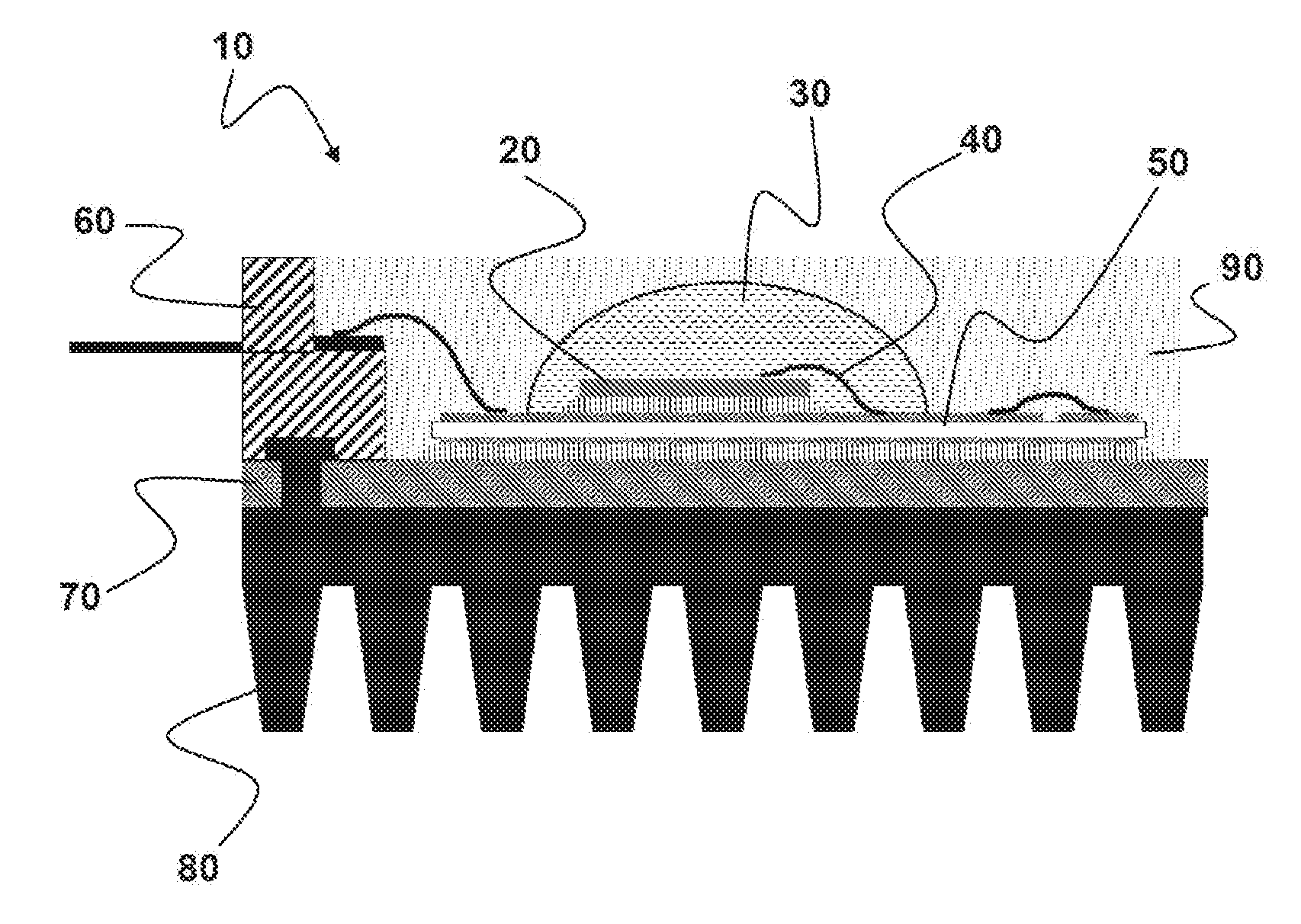 Semi-conductor module with an encapsulating cement mass that covers a semi-conductor component