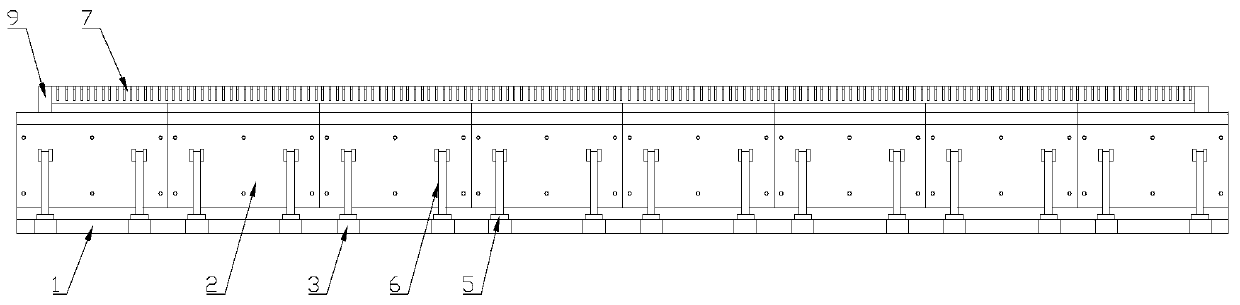 Large-span box girder forming die and forming process
