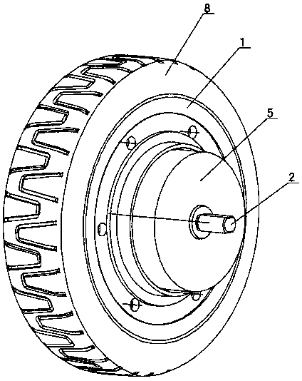 Small-sized electric vehicle hub with electromagnetic brake and hollow tire