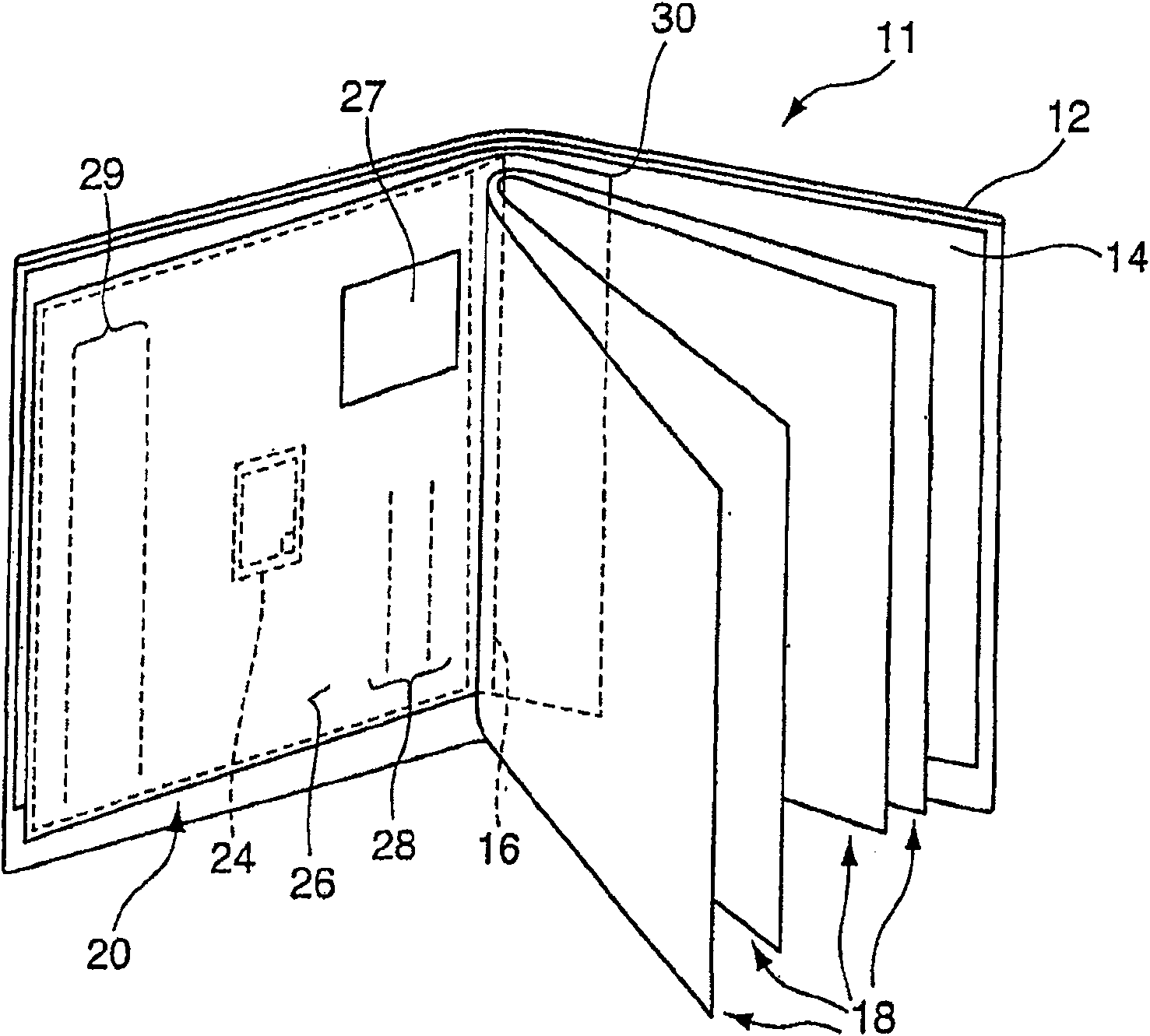 Method of producing a folded carrier arrangement, in particular for an identification document, and a carrier arrangement