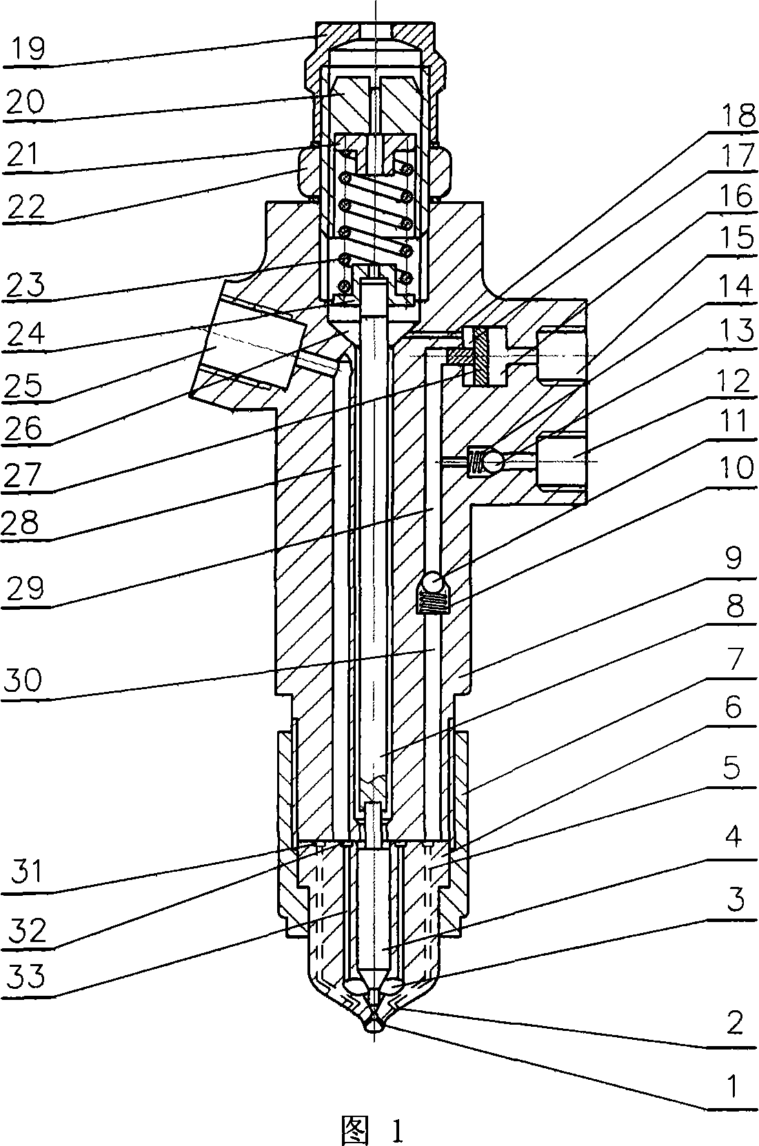 Double-layer injection fuel oil injector used for diesel oil and dimethyl ether