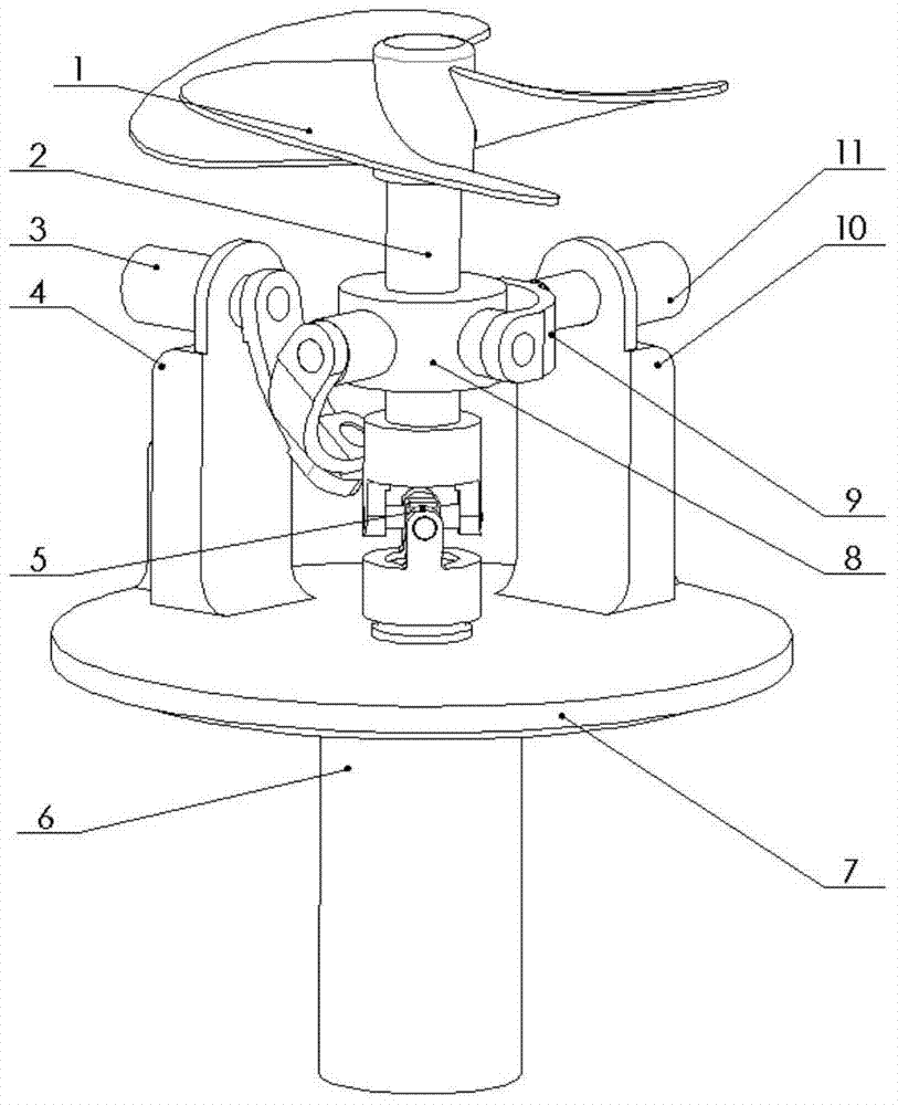 Three-degree-of-freedom parallel vector propulsion device and underwater robot with the device