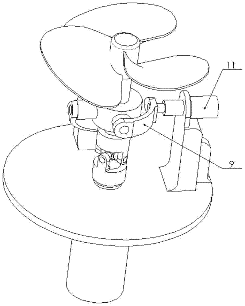 Three-degree-of-freedom parallel vector propulsion device and underwater robot with the device