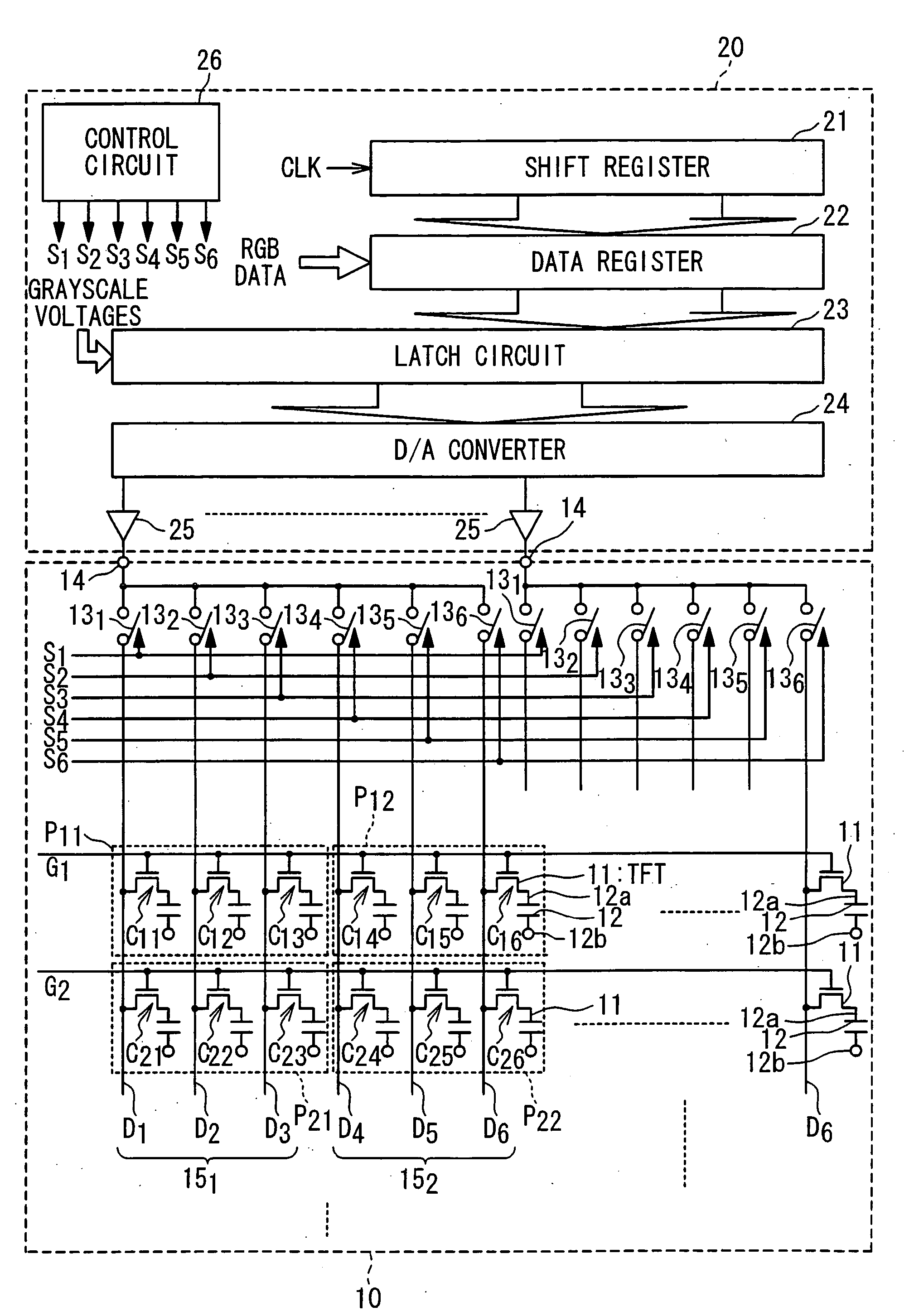 Method and apparatus for time-divisional display panel drive