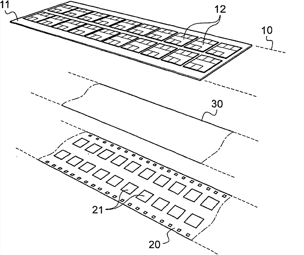 Method for manufacturing longitudinal series of contact type microcircuit cards