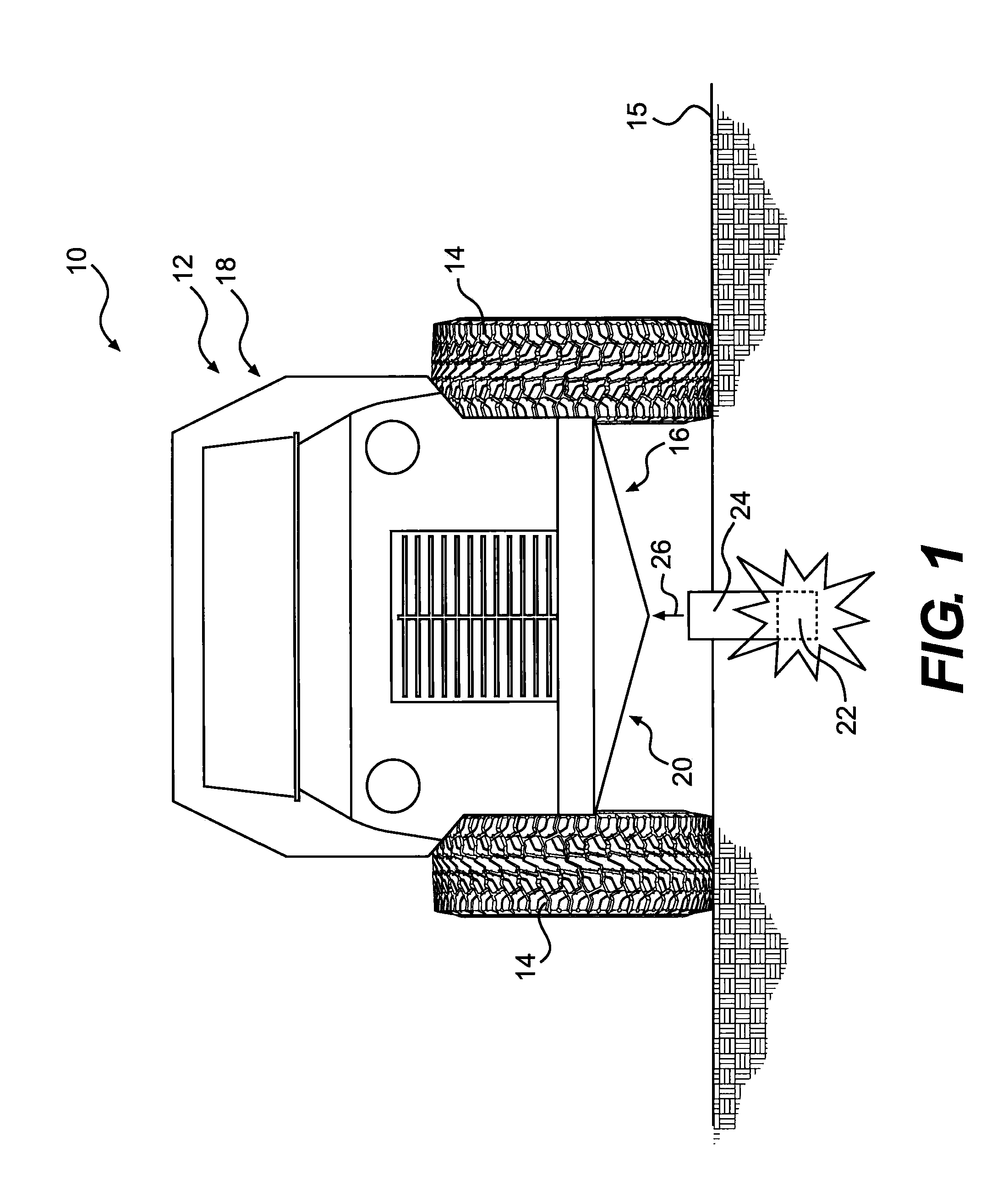 System for protecting a vehicle from a mine