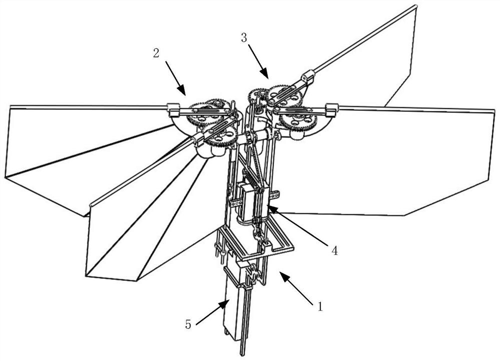 Hovering type miniature bionic double-flapping-wing flying robot