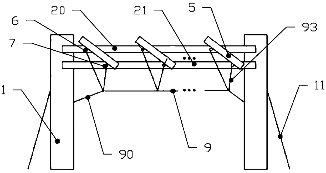 A wind-resistant flexible photovoltaic support