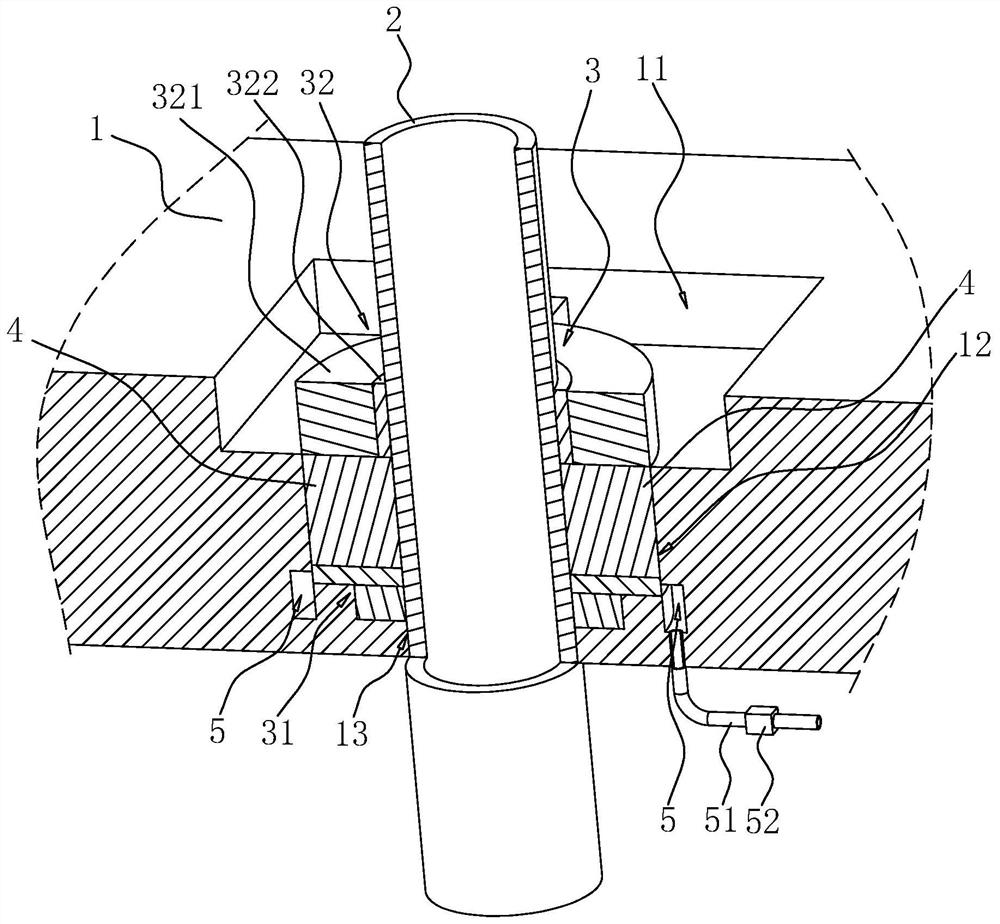 through-floor-pipeline-plugging-structure-and-construction-method