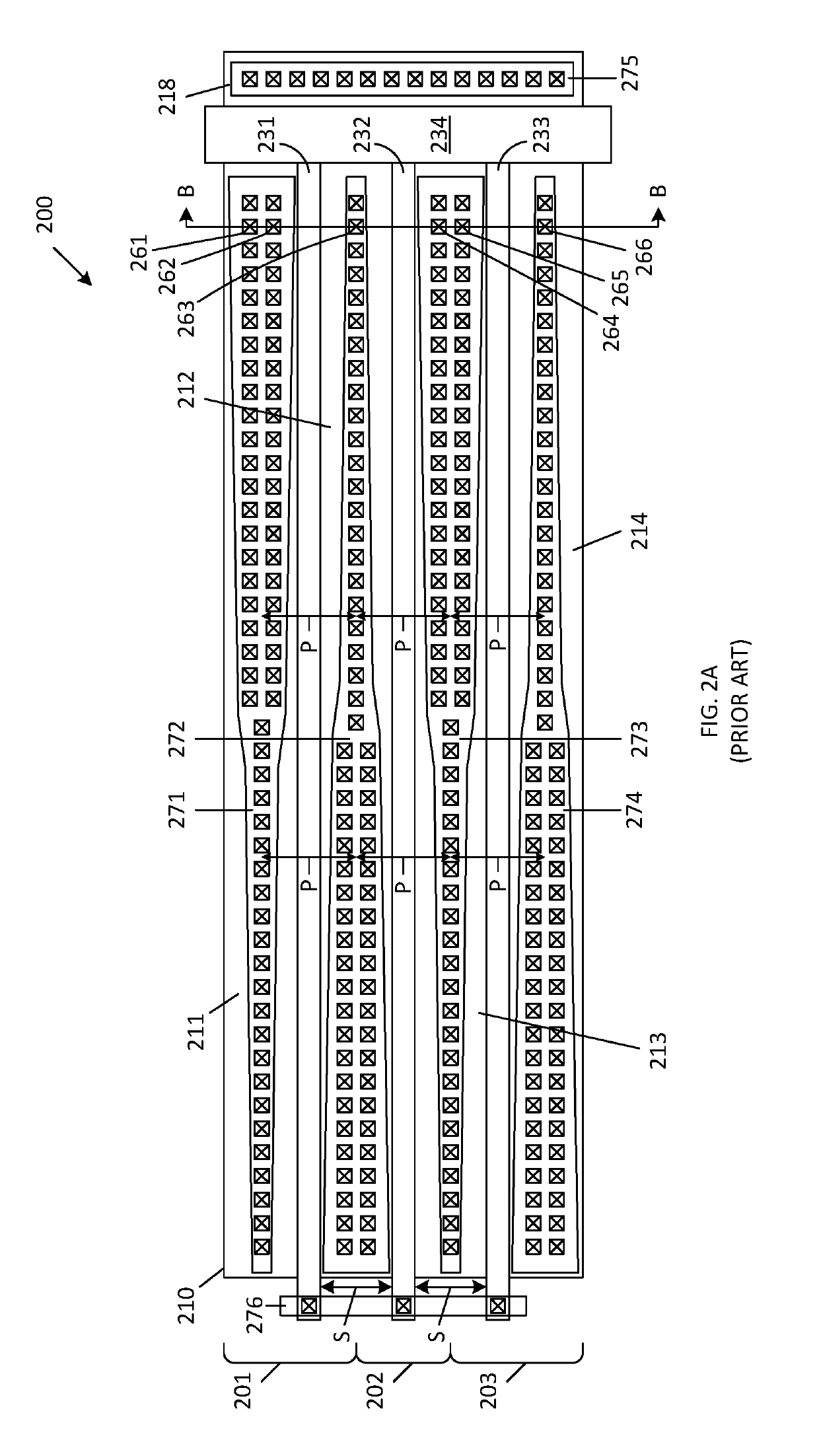 Wide contact structure for small footprint radio frequency (RF) switch