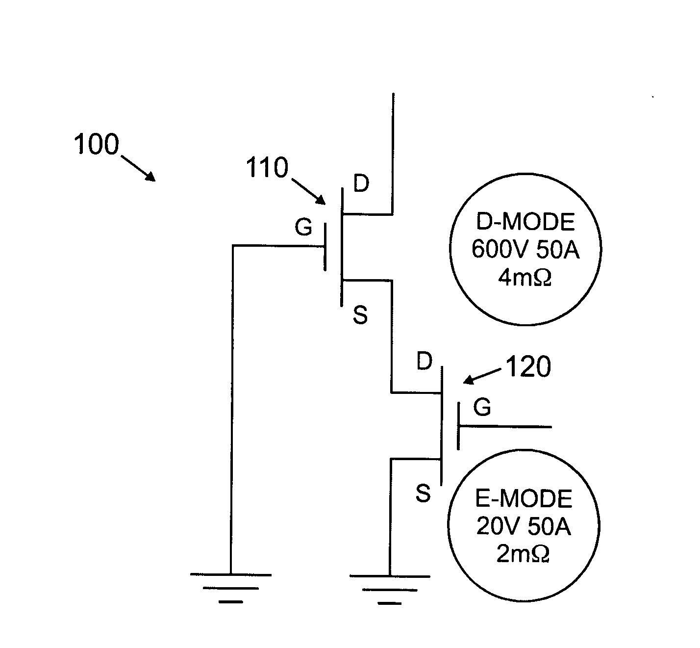 Cascode circuit employing a depletion-mode, GaN-based fet