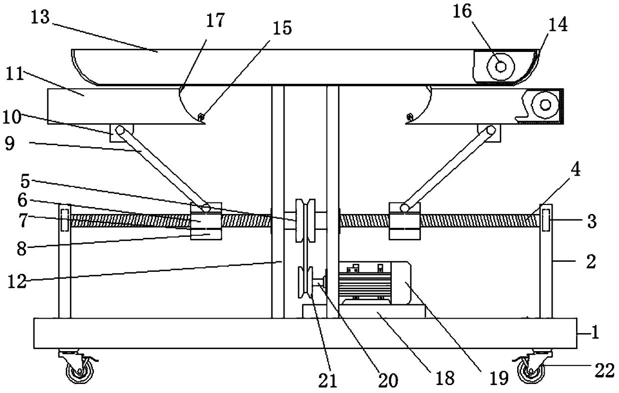 Conveying device capable of increasing length of roller