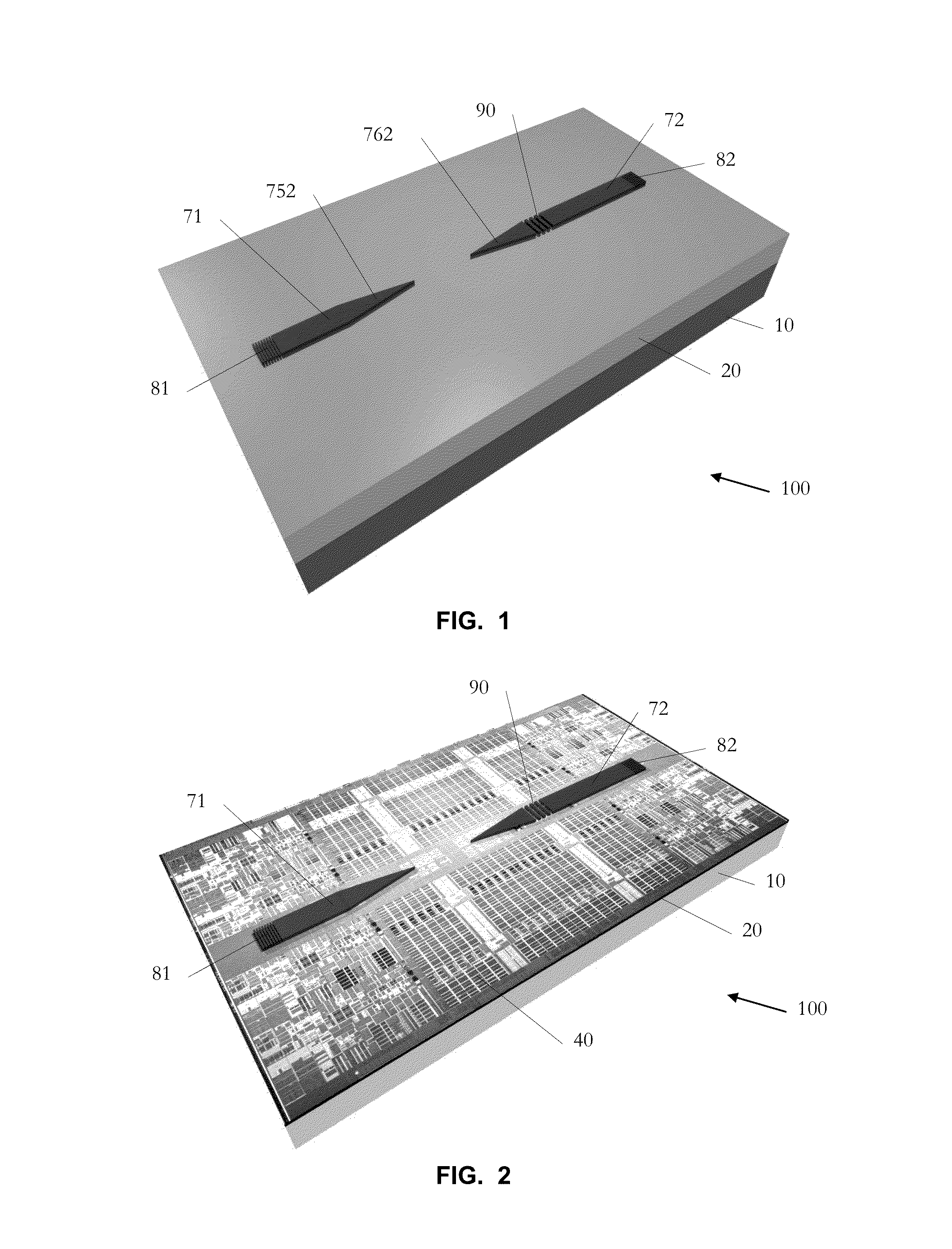 Photonic circuit device with on-chip optical gain measurement structures