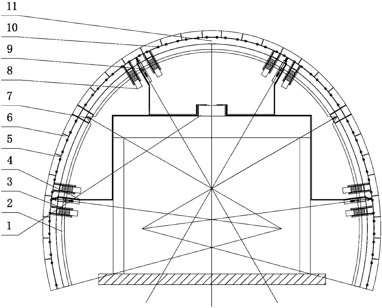 Tunnel secondary lining trolley hydraulic end die and construction method thereof