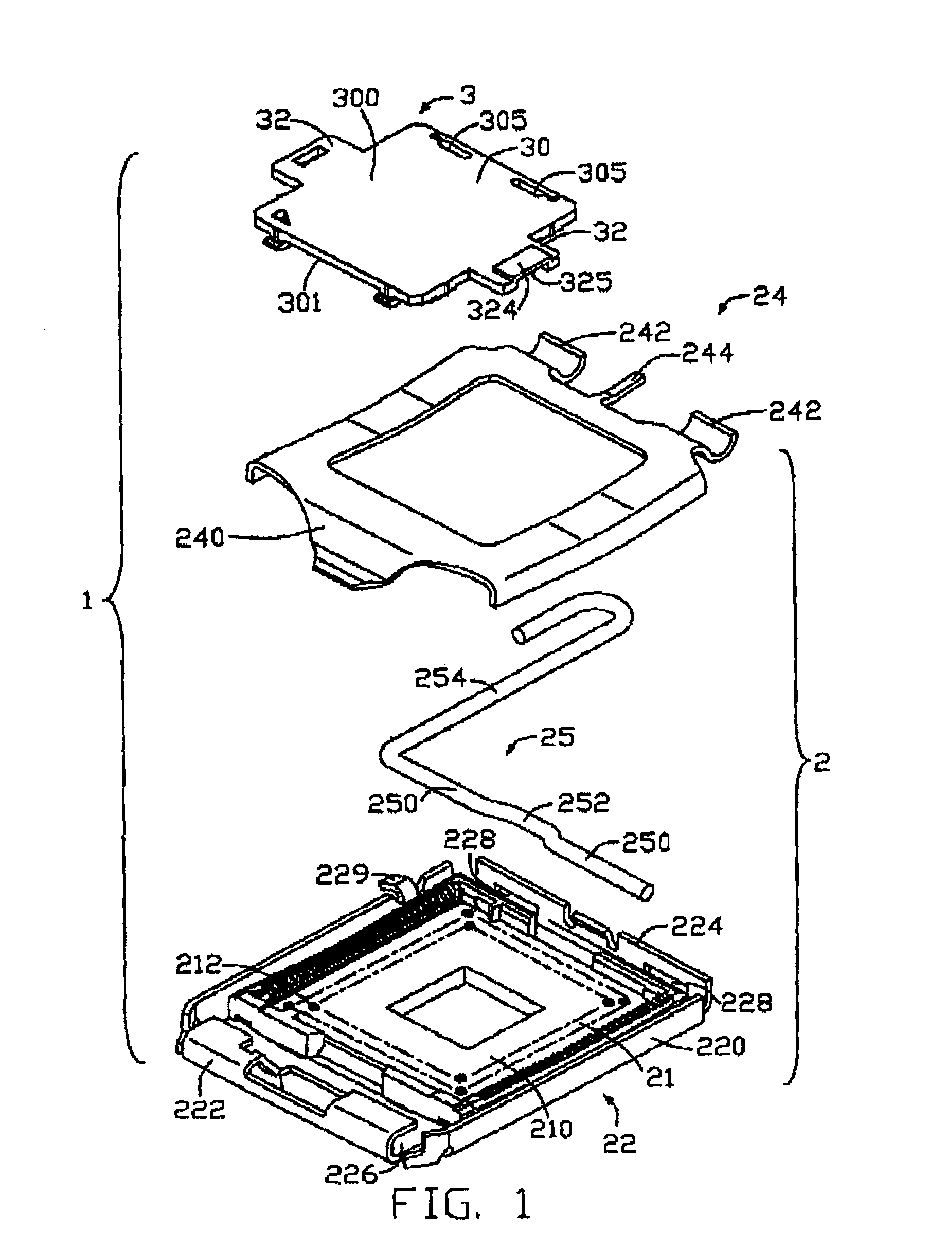 Pick up cap for LGA connector assembly