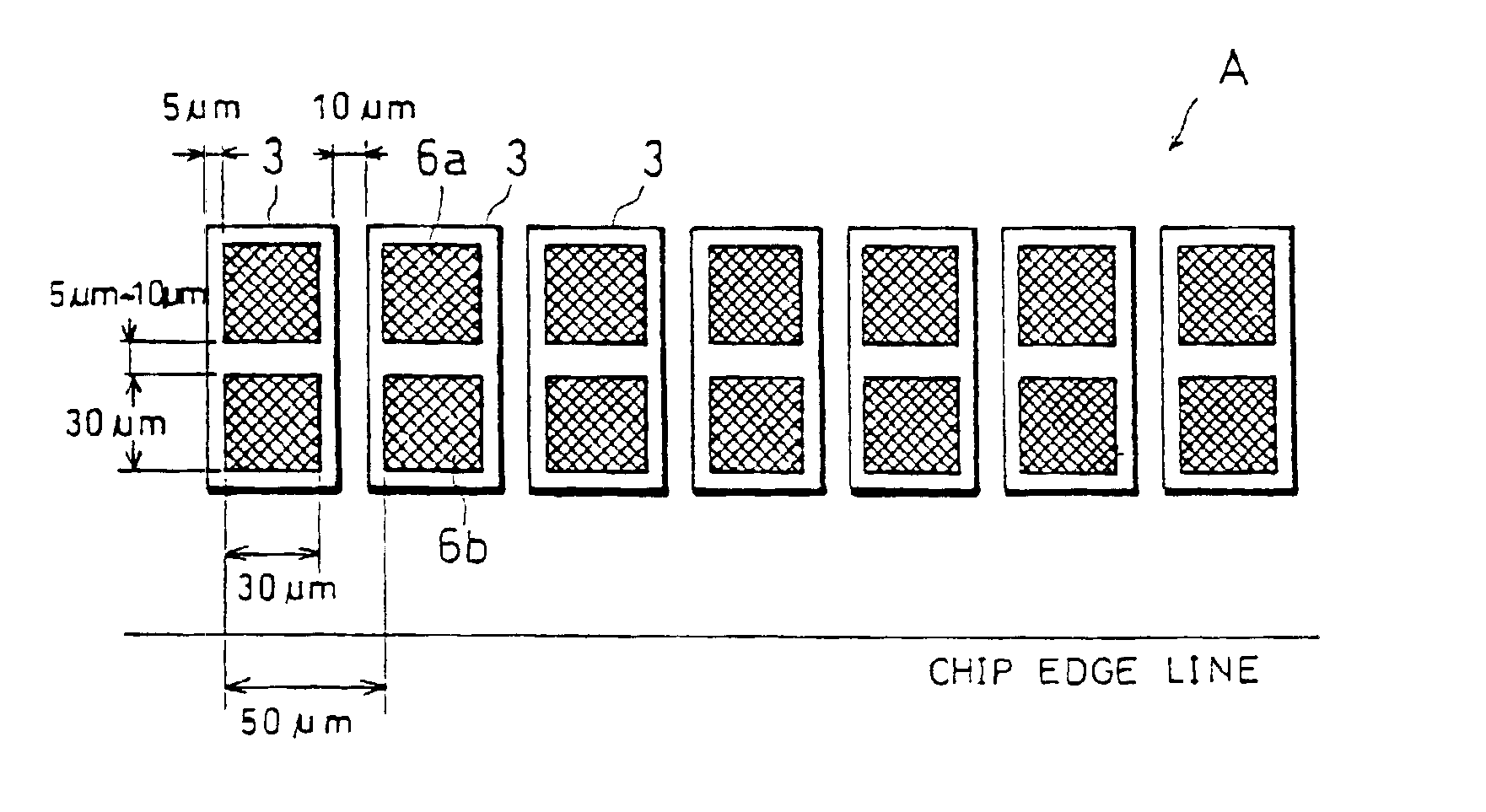 Semiconductor device with bumps on electrode pads oriented in given direction