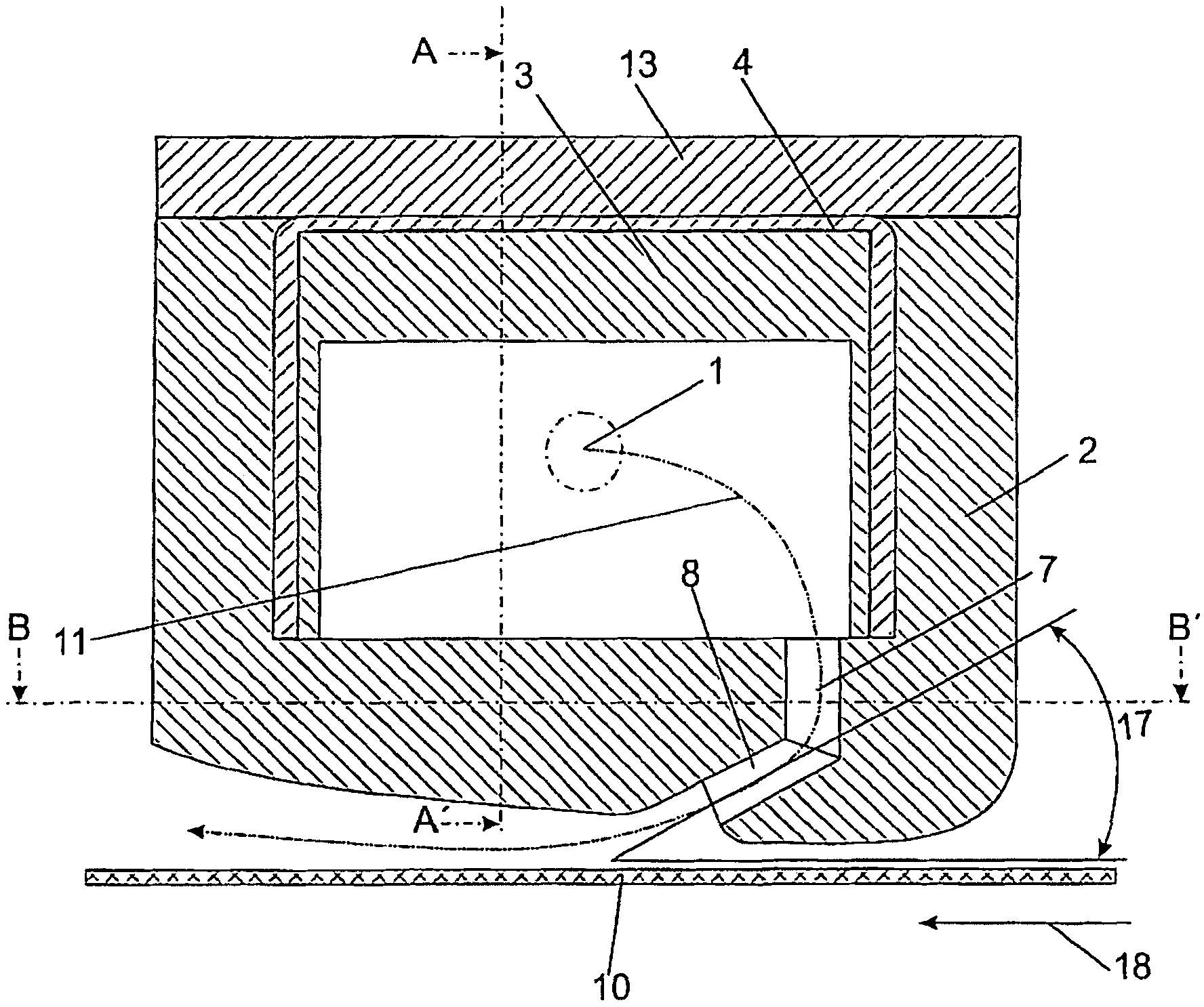 Nozzle arrangement and method for processing a material for processing with a processing medium