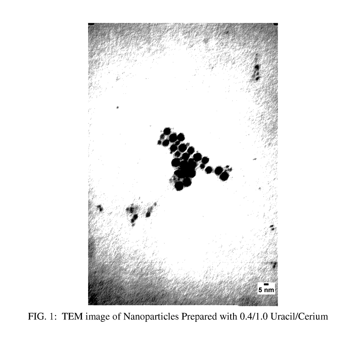 Nanoparticles of a metal and a nucleobase