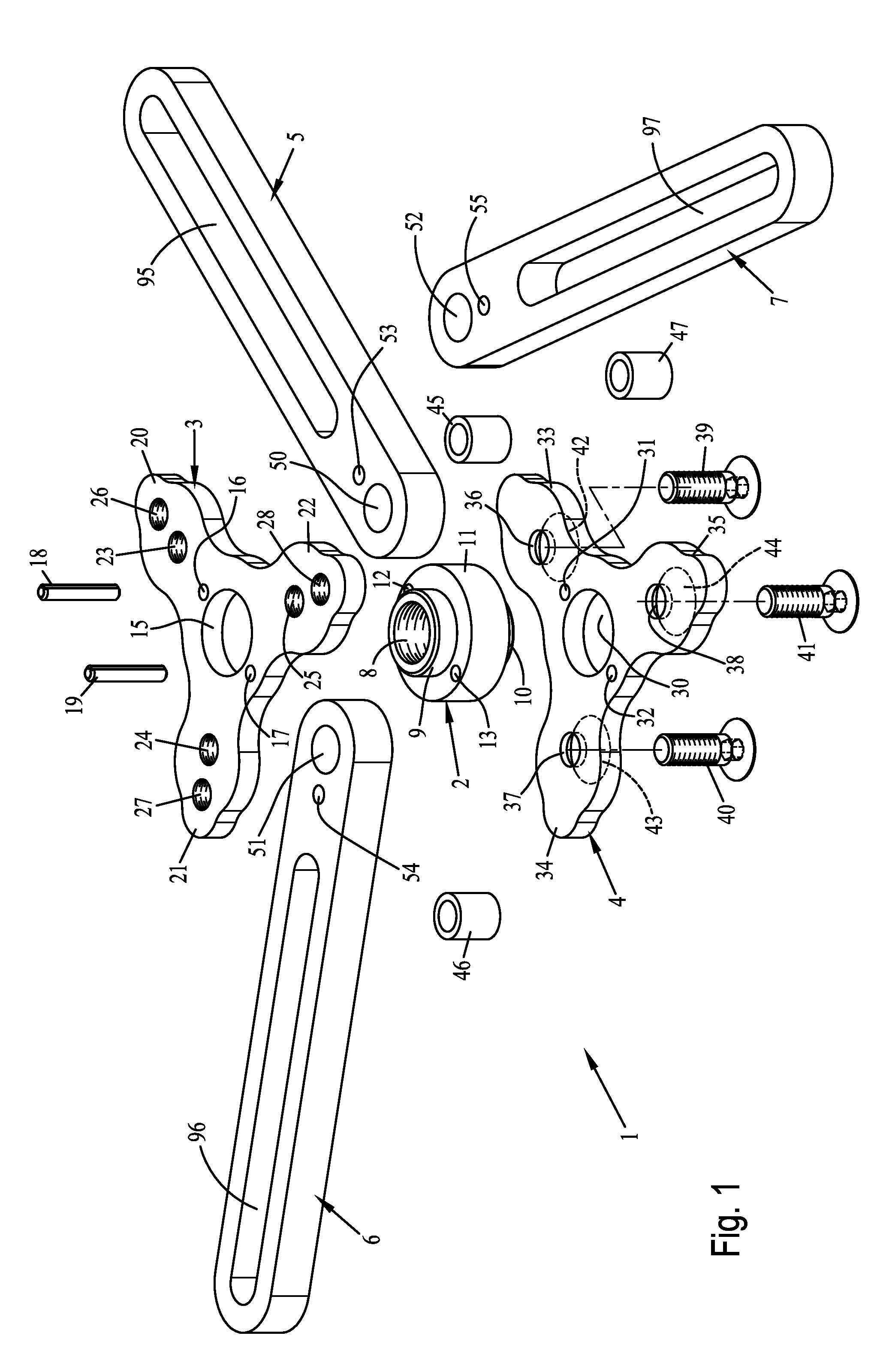 Device for pressing on a double clutch