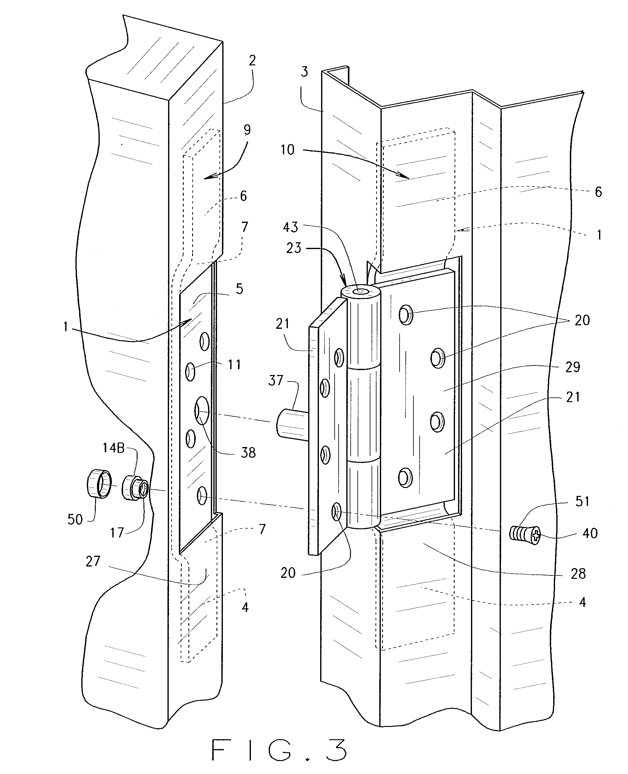 Hinge attachment and associated method of making and assembling a door and door frame