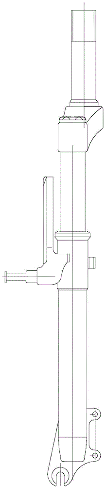 U-shaped shock absorption fork leg formed by single pipeline and manufacturing method of U-shaped shock absorption fork leg