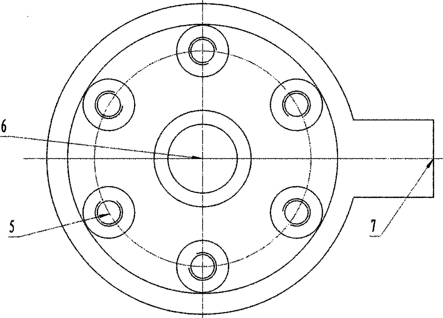 Six-point equilibrum atomization device