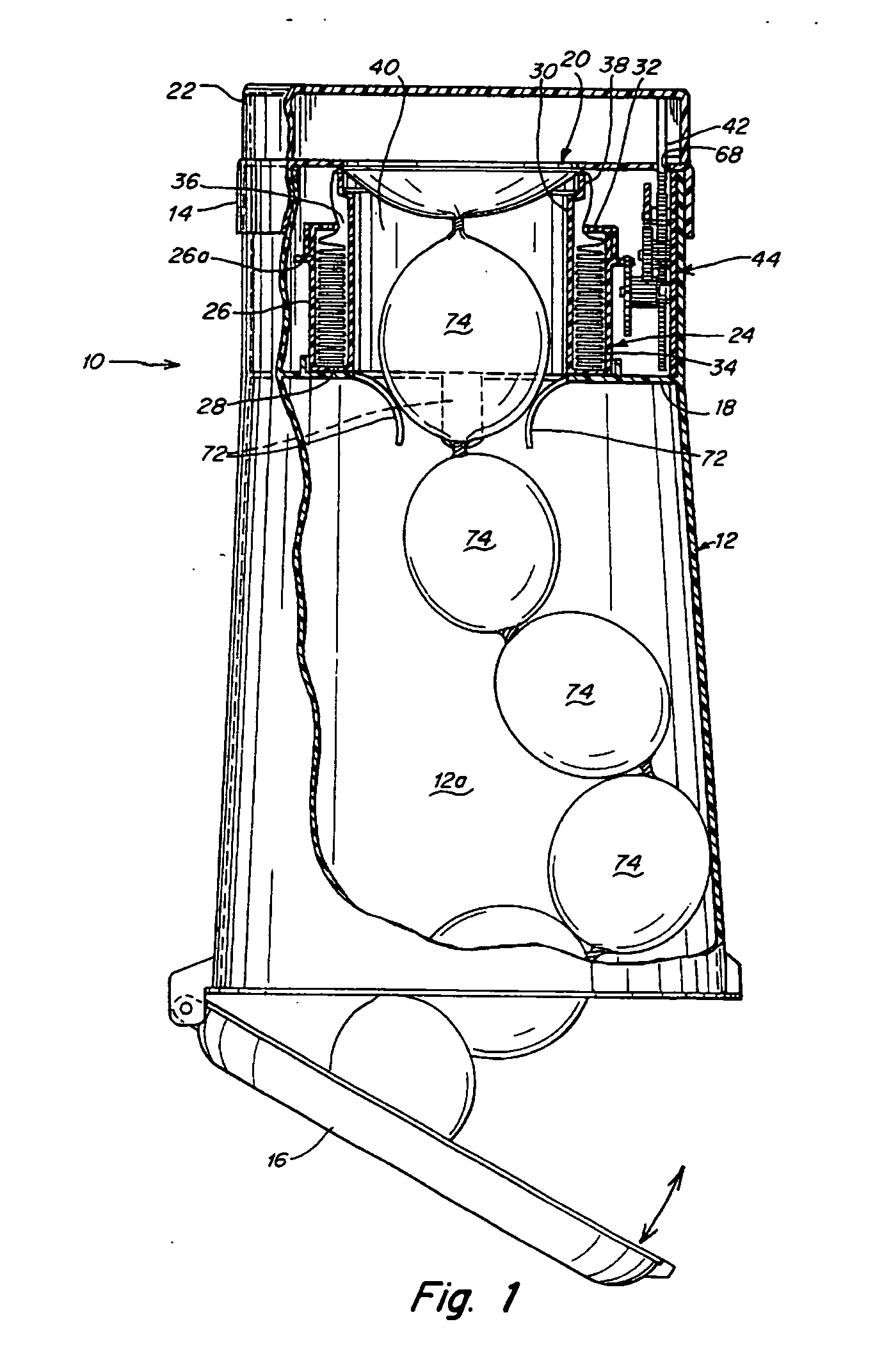 Waste disposal device including an external actuation mechanism to operate a cartridge
