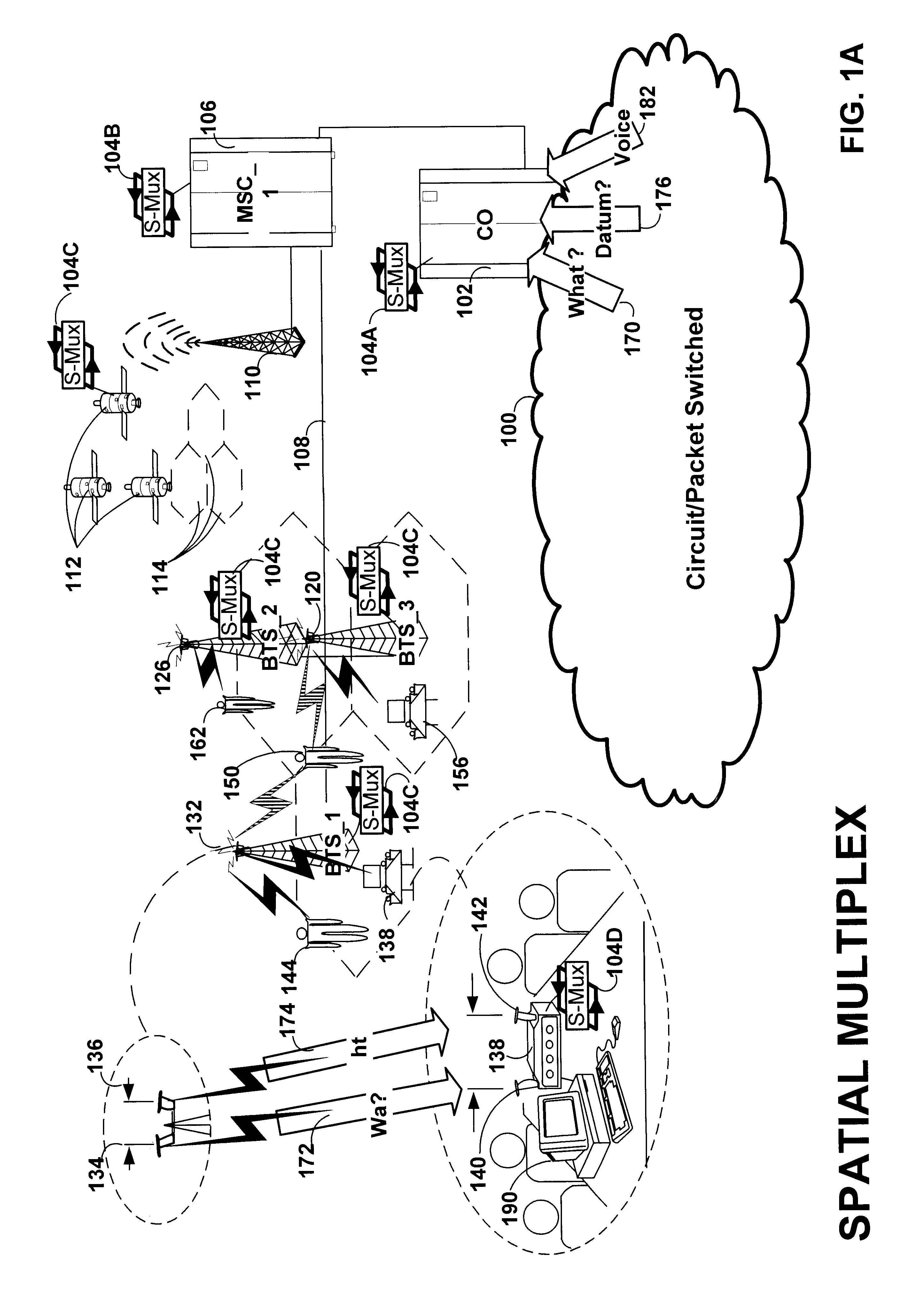 Subscriber unit in a hybrid link incorporating spatial multiplexing