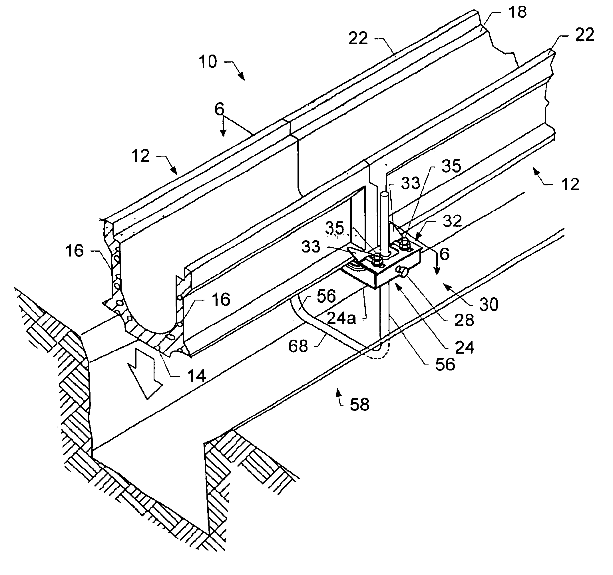 Method and apparatus for aligning channel sections with an adjustable alignment key