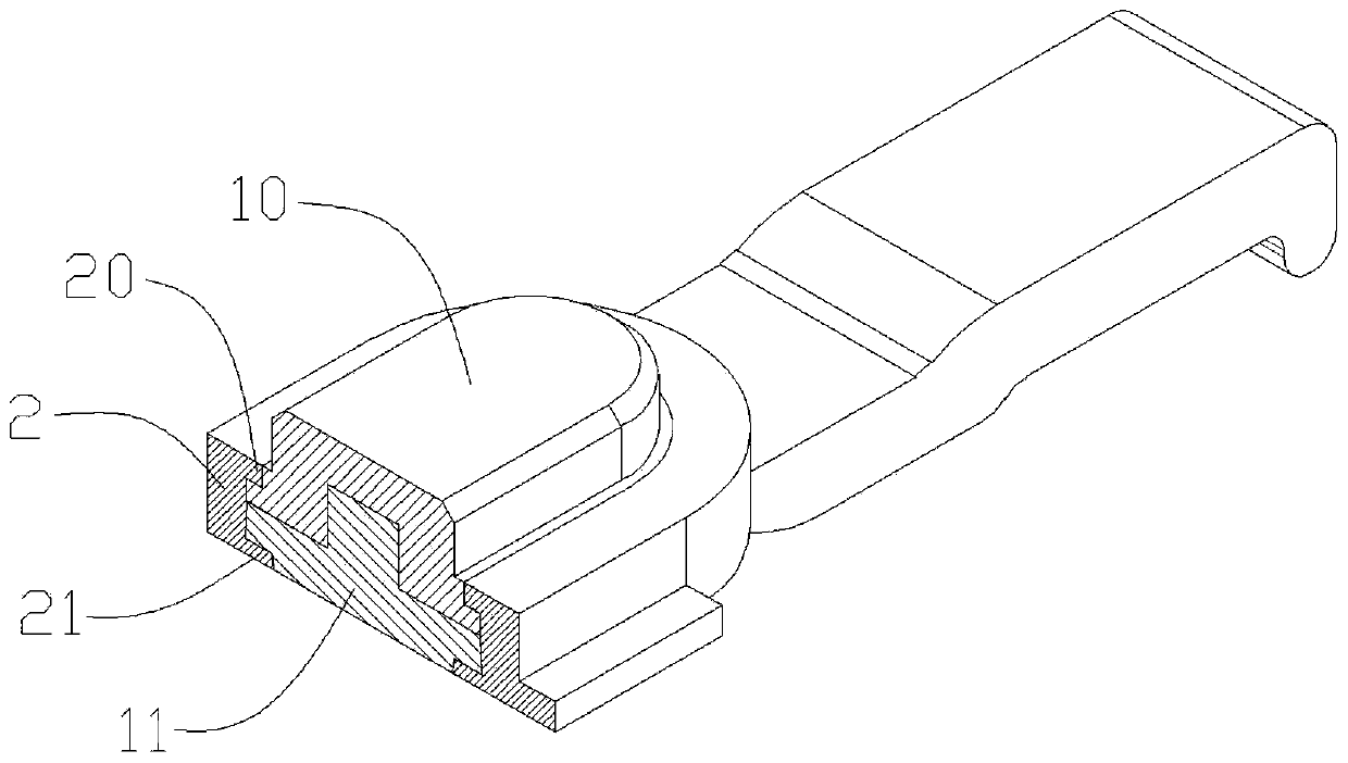 Rubber coating structure and button with rubber coating structure