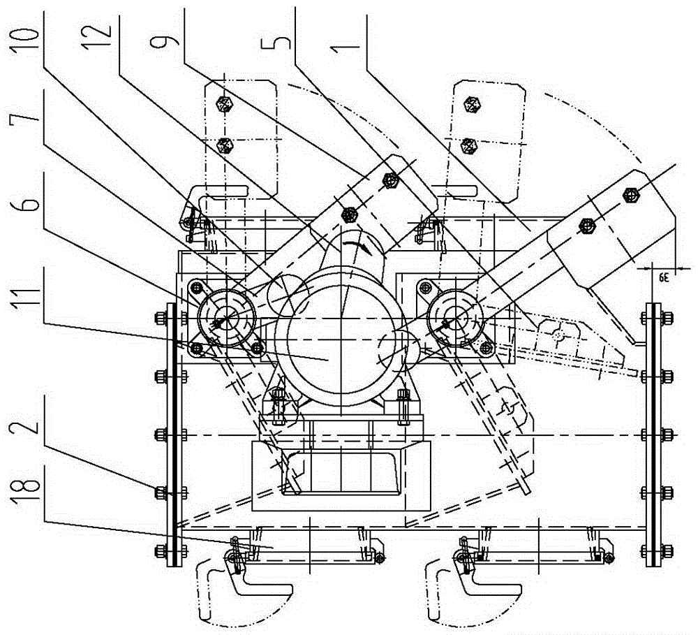 Single-motor-driven dual valve plate door structure