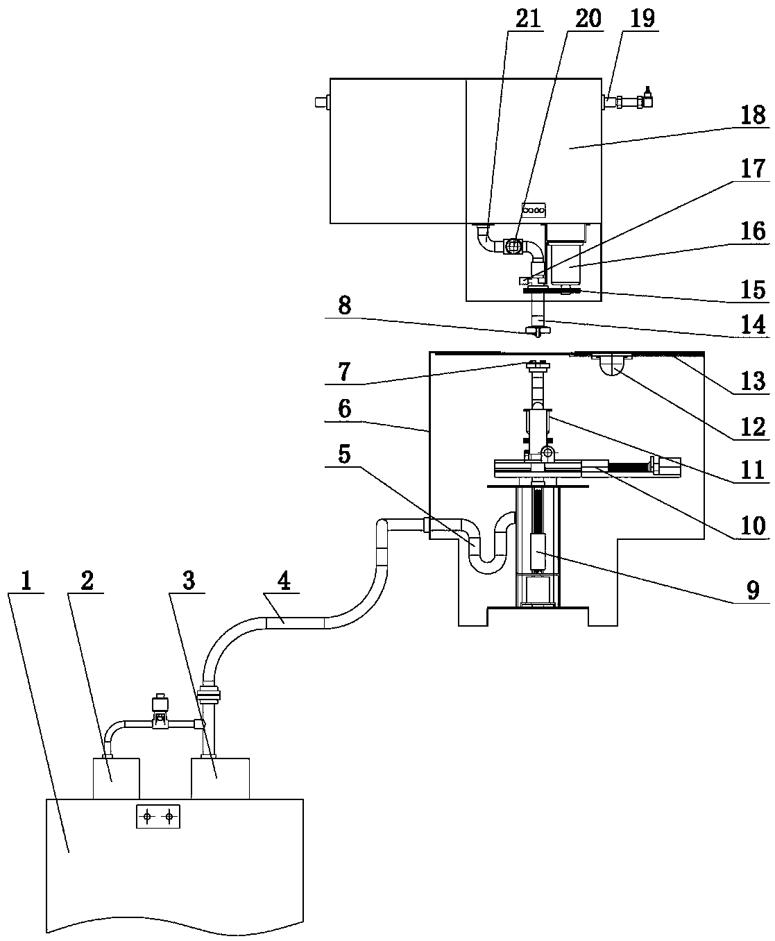 Automatic train water feeding device