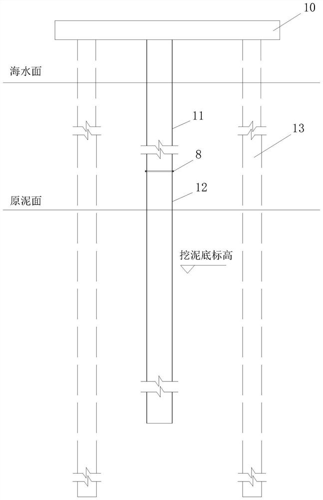 Underwater tunnel vertical jacking solid construction method and structure suitable for hard stratum
