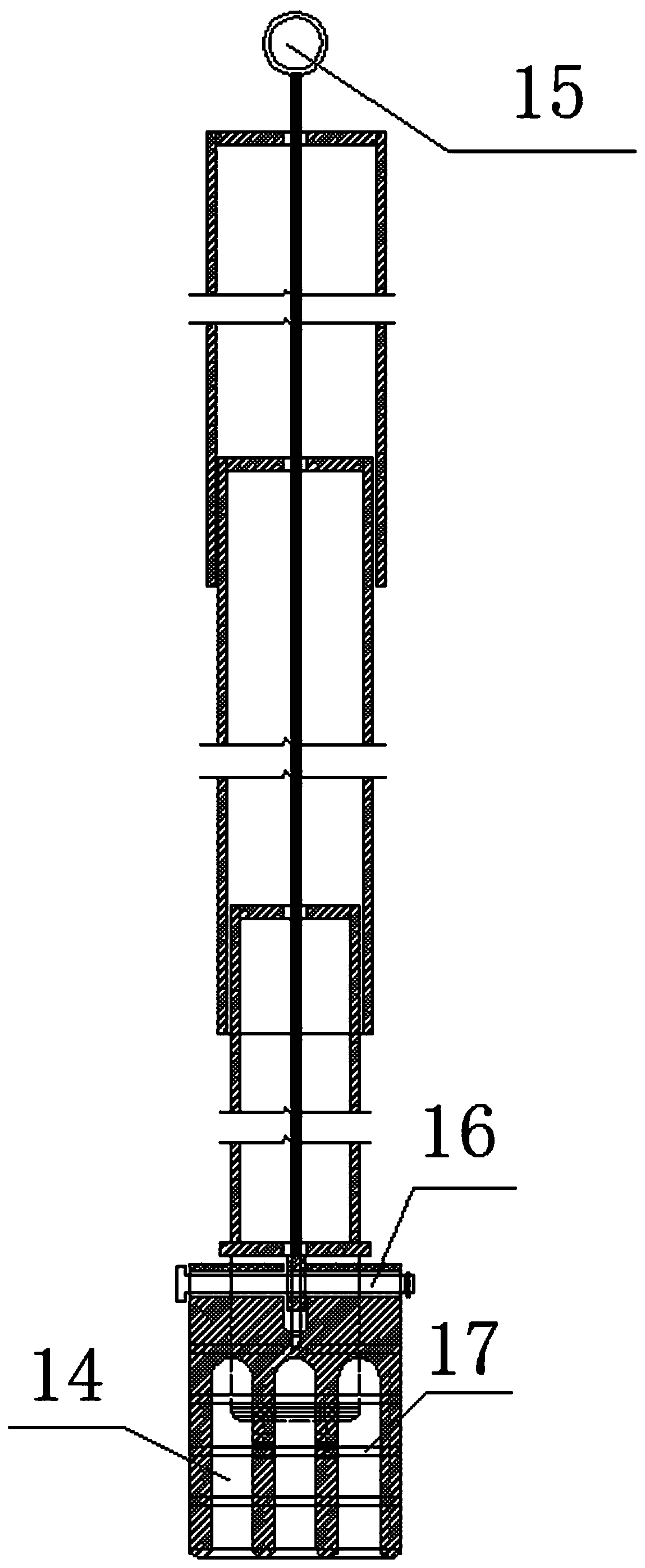 Underwater concrete pouring level measurement device and method