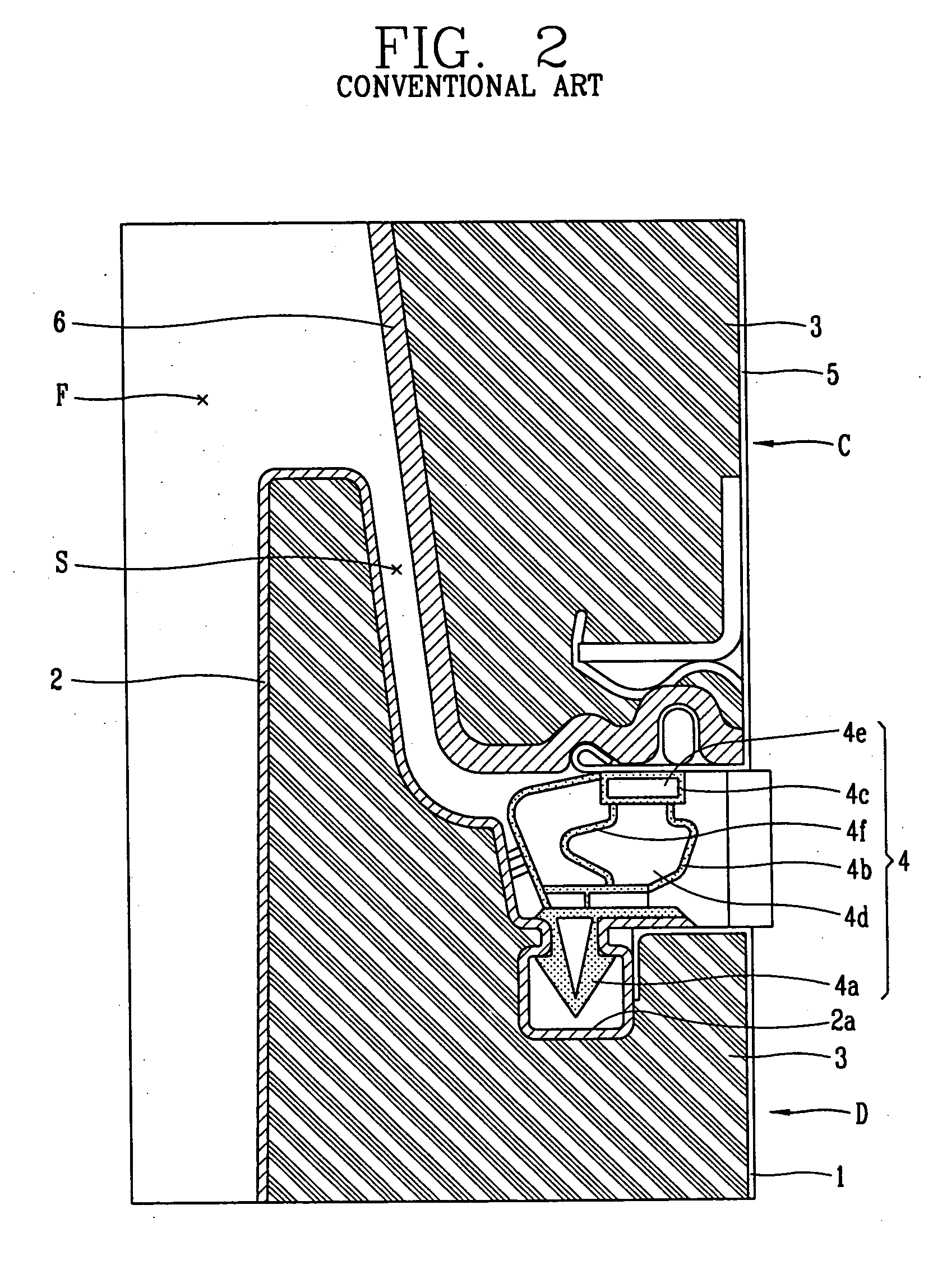Sealing structure for refrigerator