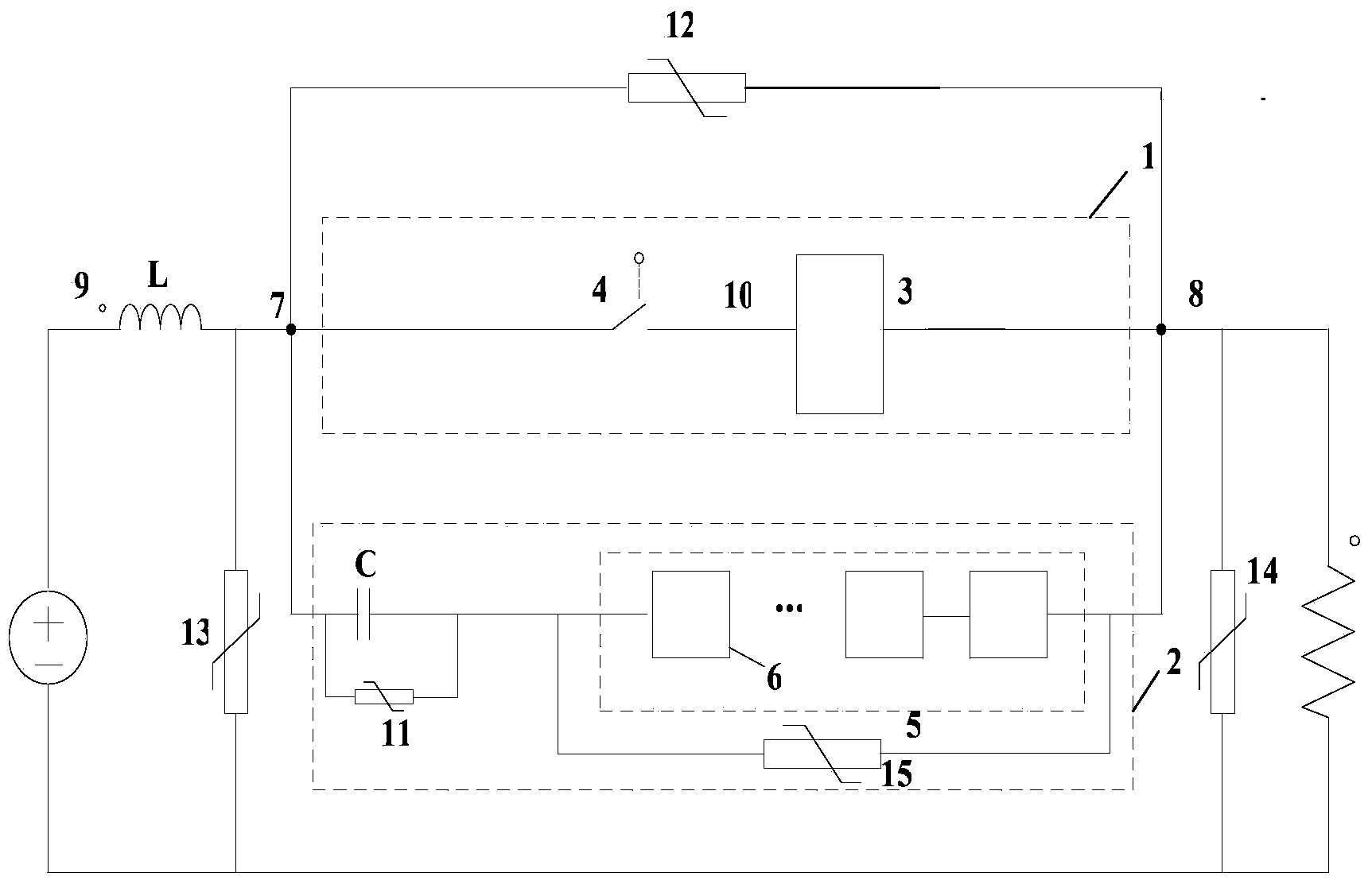 High-voltage direct-current breaker topology
