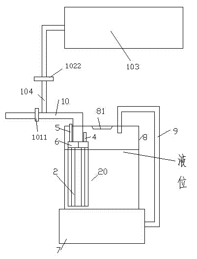 Liquid dispensing device with layered structure sealing strip and liquid storage tank