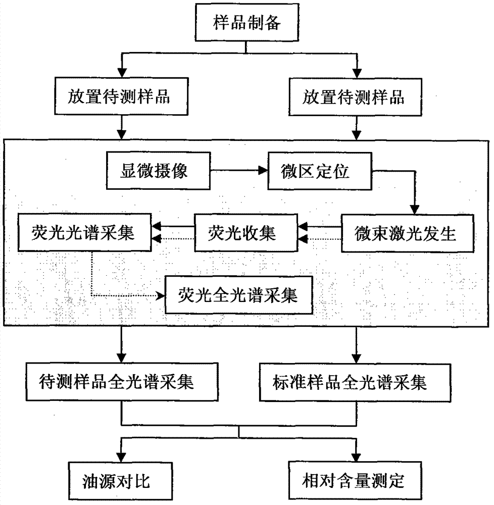 Microscopic fluorescence identification method for arene component of oil gas inclusion