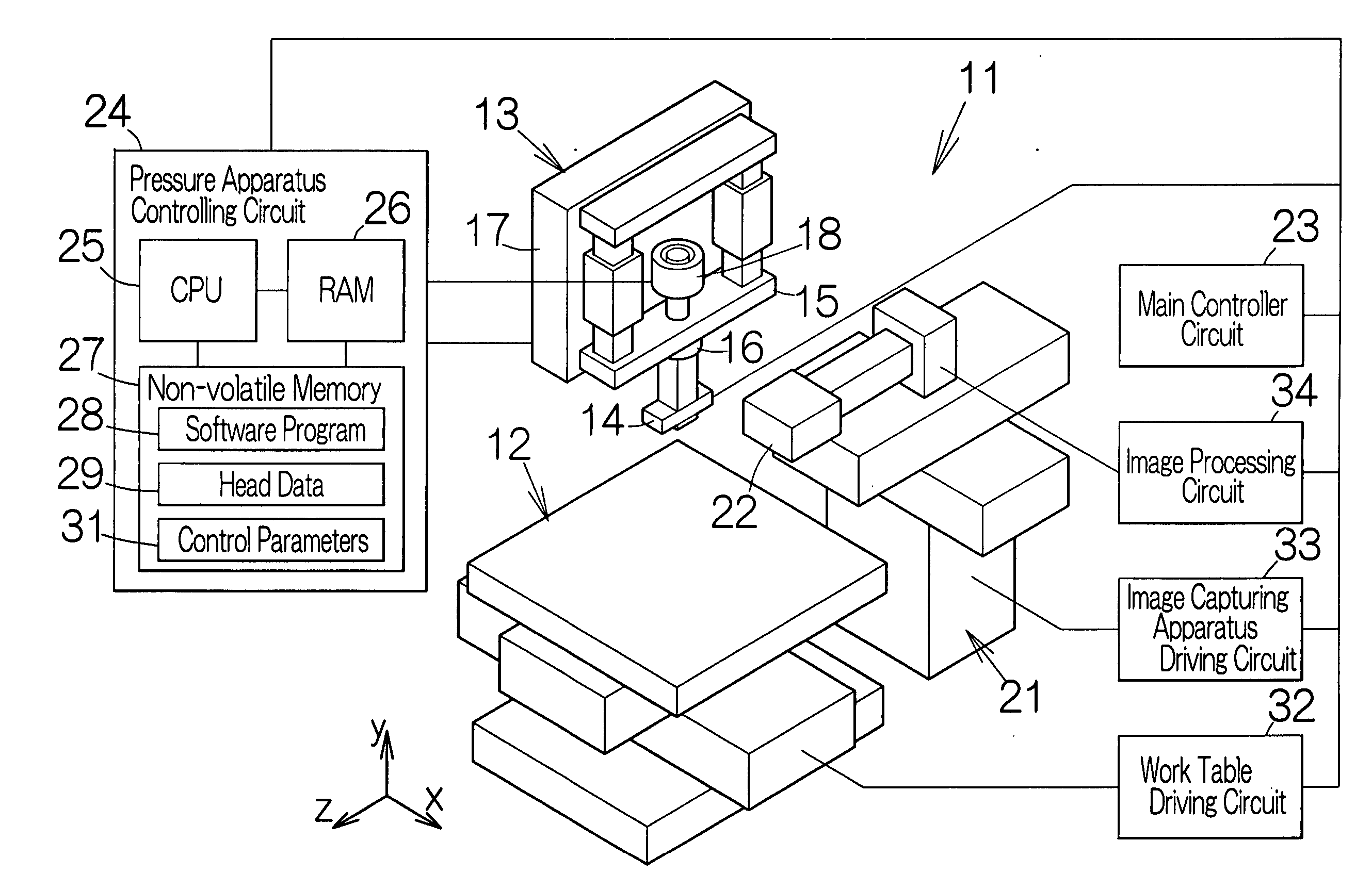Identifying unit for working machine and pressure apparatus