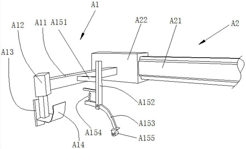 Long side sawing device of a sawing machine