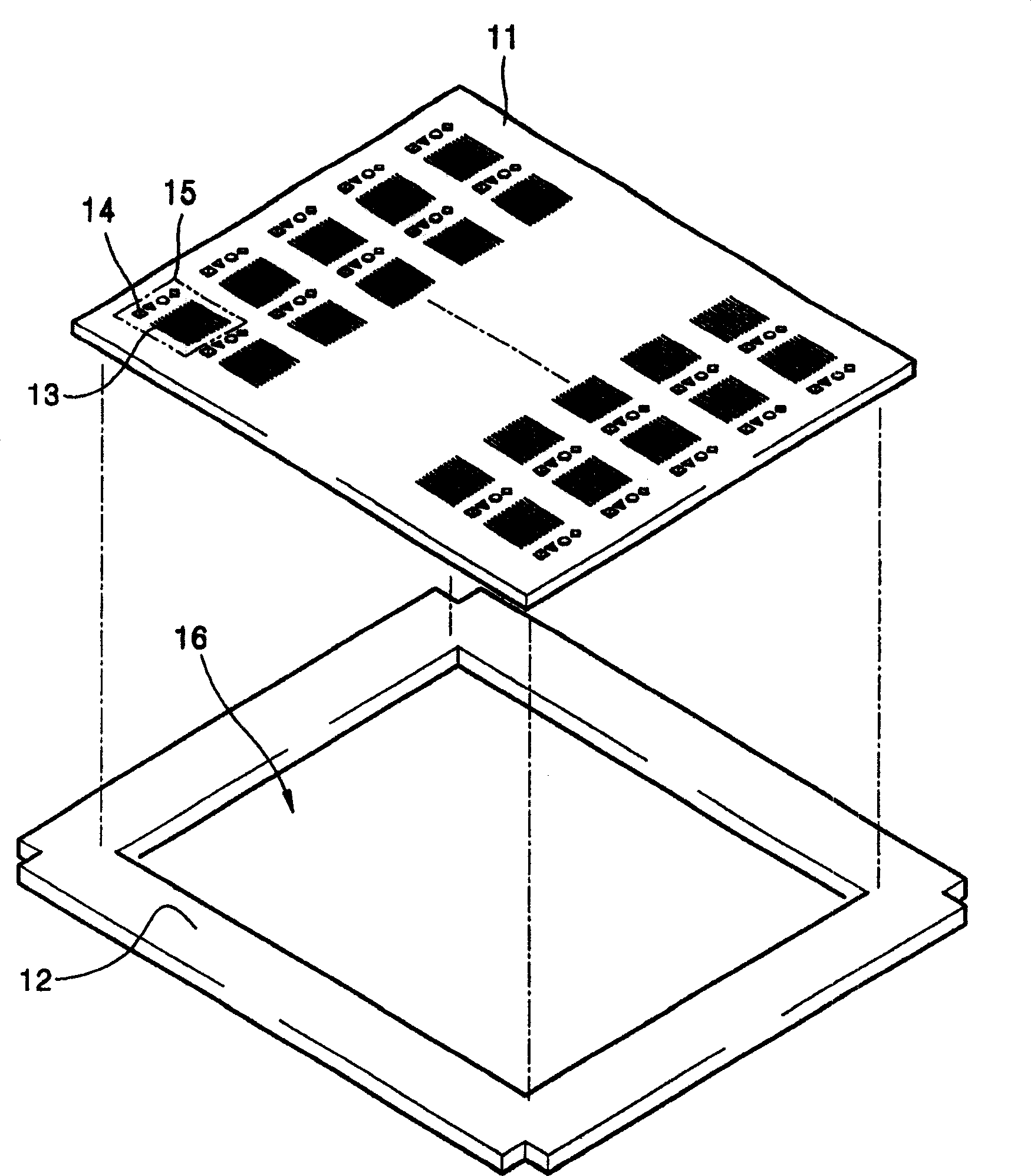 Mask frame assembly for depositing a thin layer of an electroluminescent device and method for depositing a thin layer