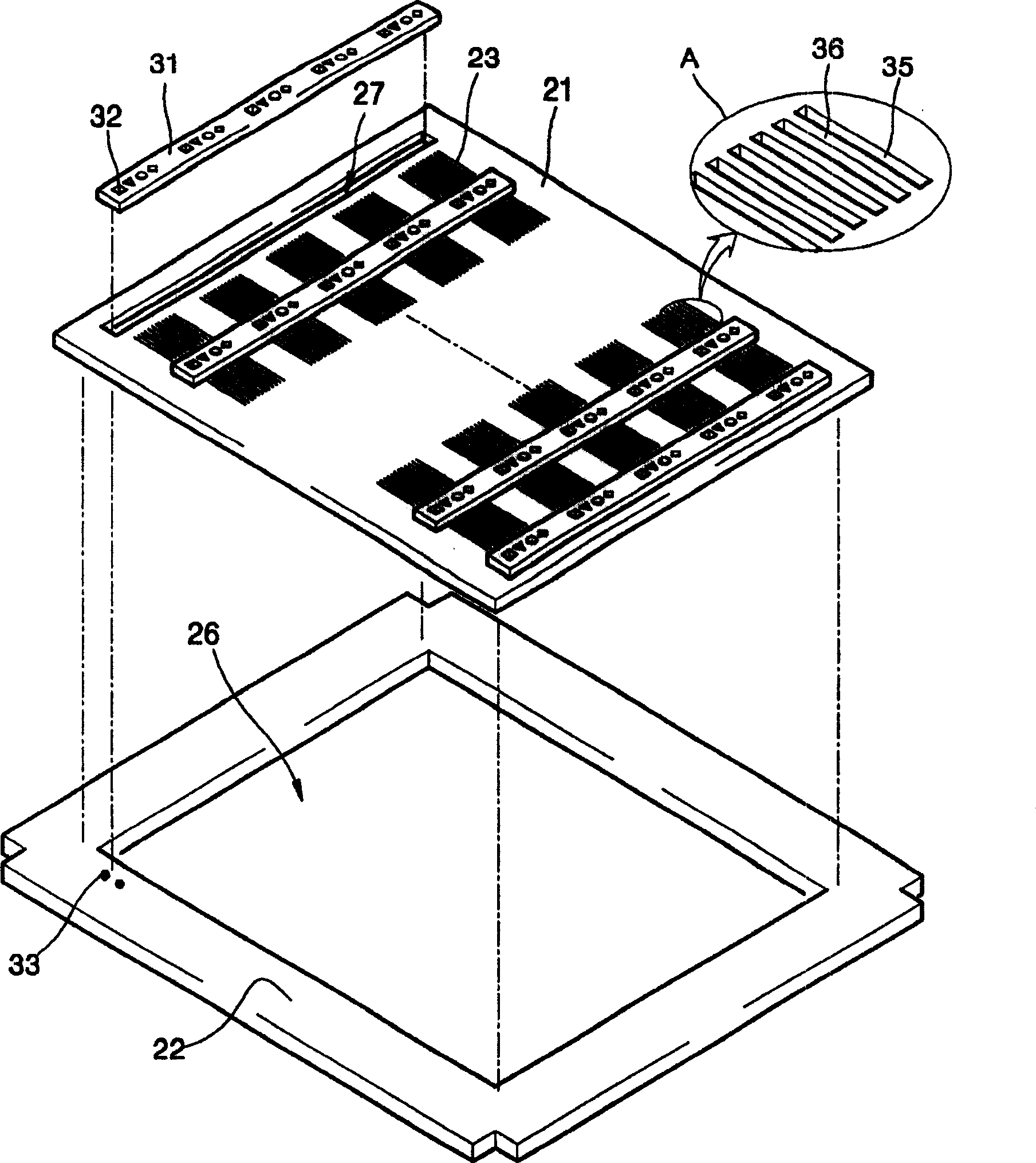 Mask frame assembly for depositing a thin layer of an electroluminescent device and method for depositing a thin layer
