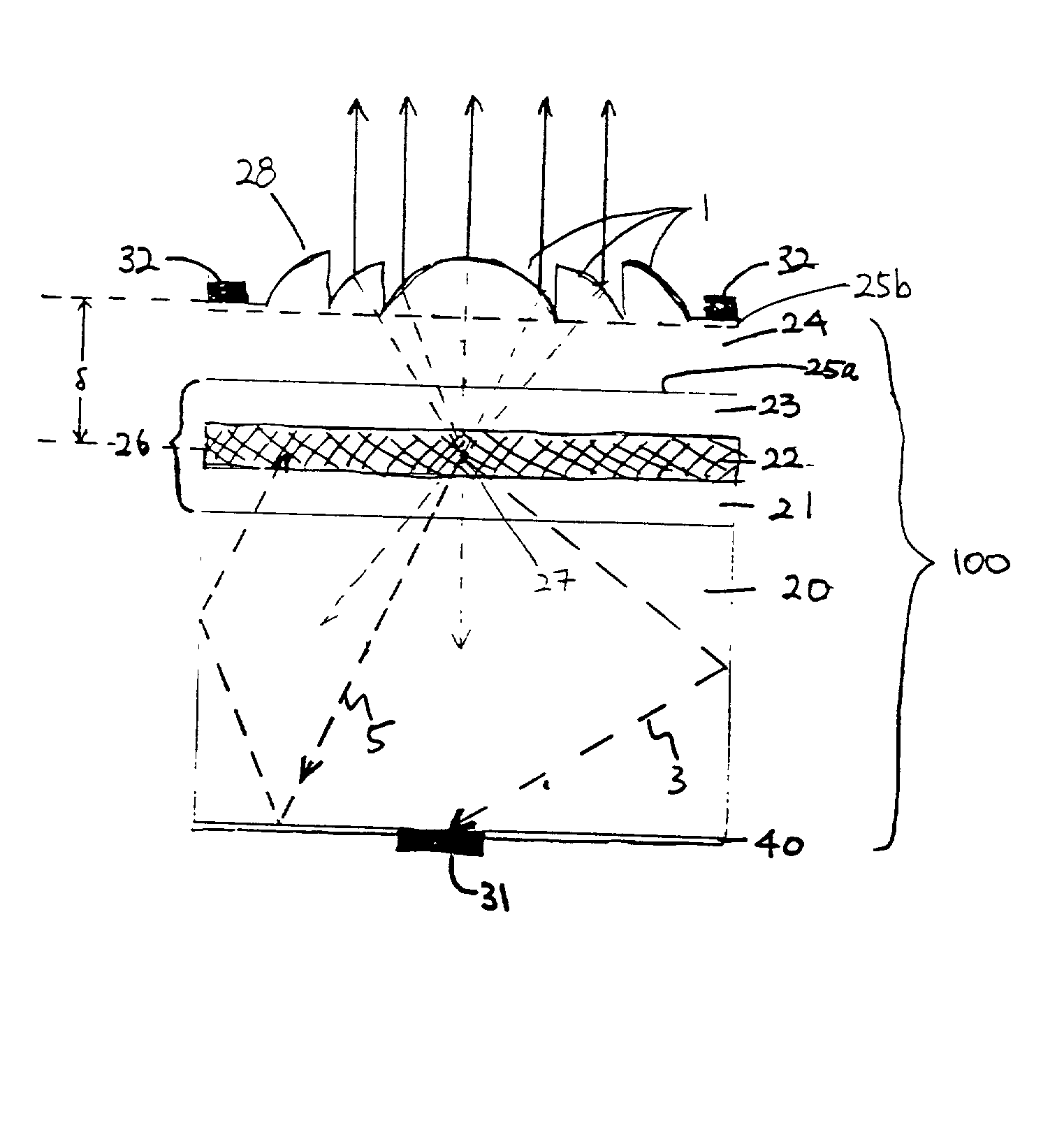 Forming an optical element on the surface of a light emitting device for improved light extraction