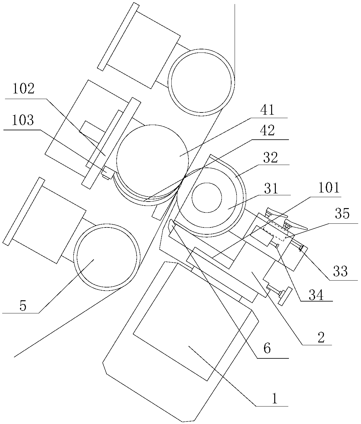 Paper machine rewinding slitting device and dust removal system thereof